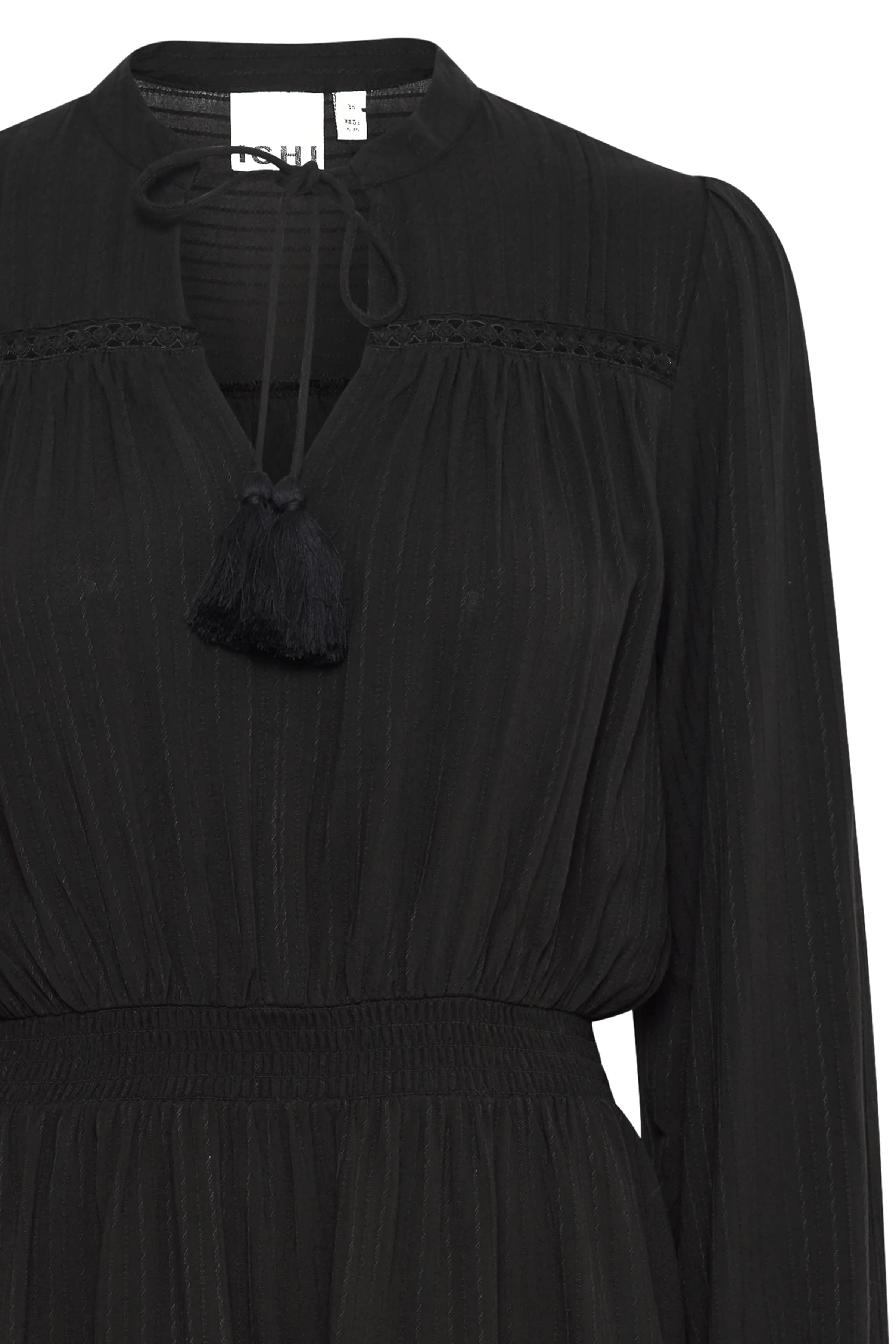 Rasida Long Sleeve Mini Dress (Black) - Image 3