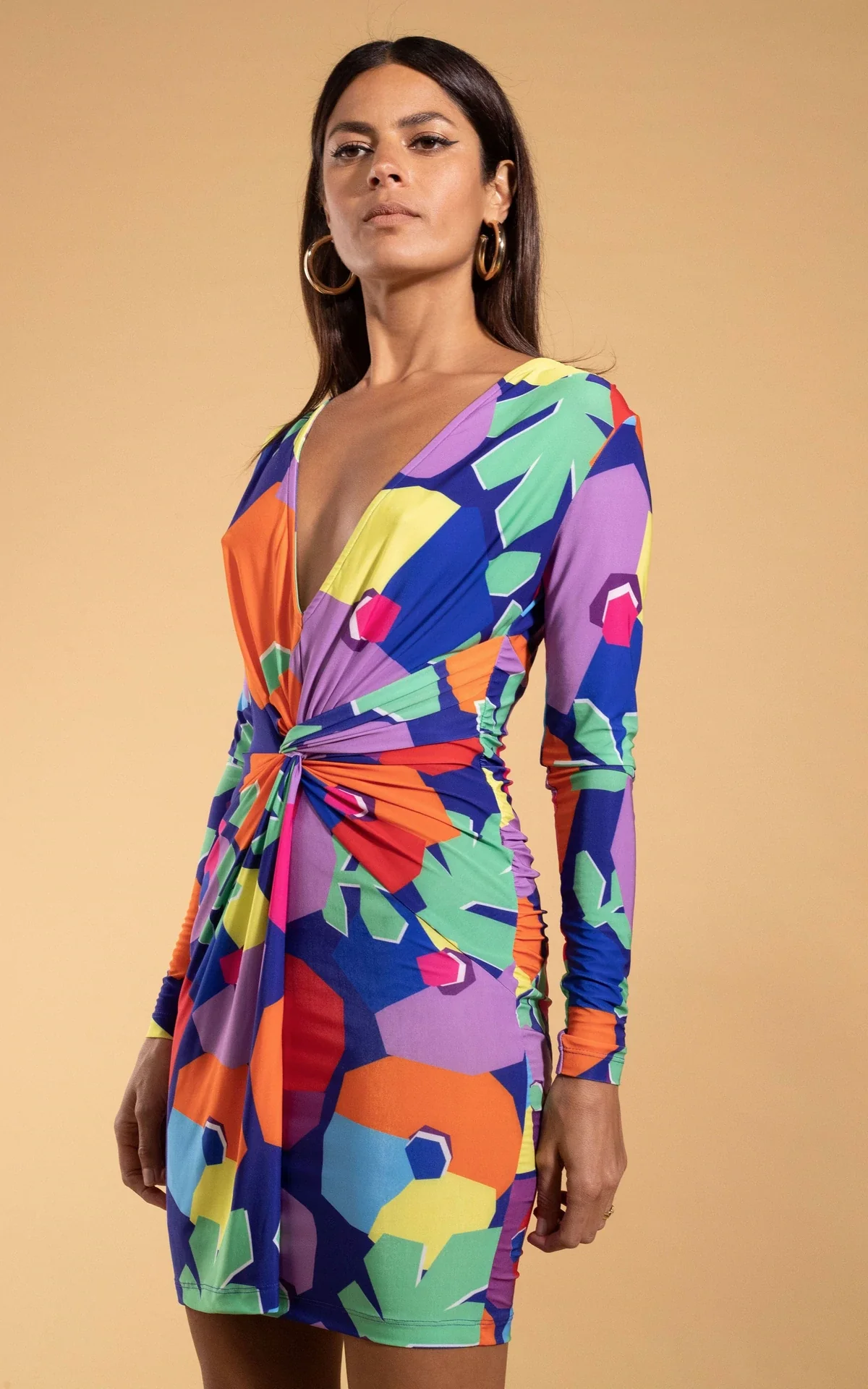 Raya Mini Dress | Blotch Bloom Navy - Image 2