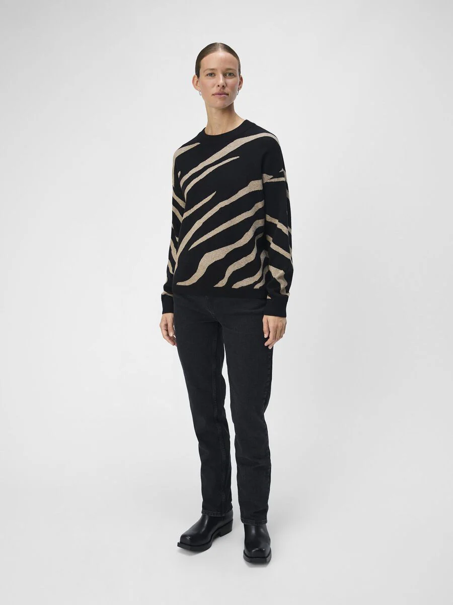 Reign Knit Jumper (Black/Desert Taupe) - Image 3