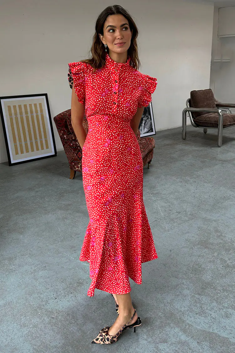 Remi Dress (Red Floral) - Image 5