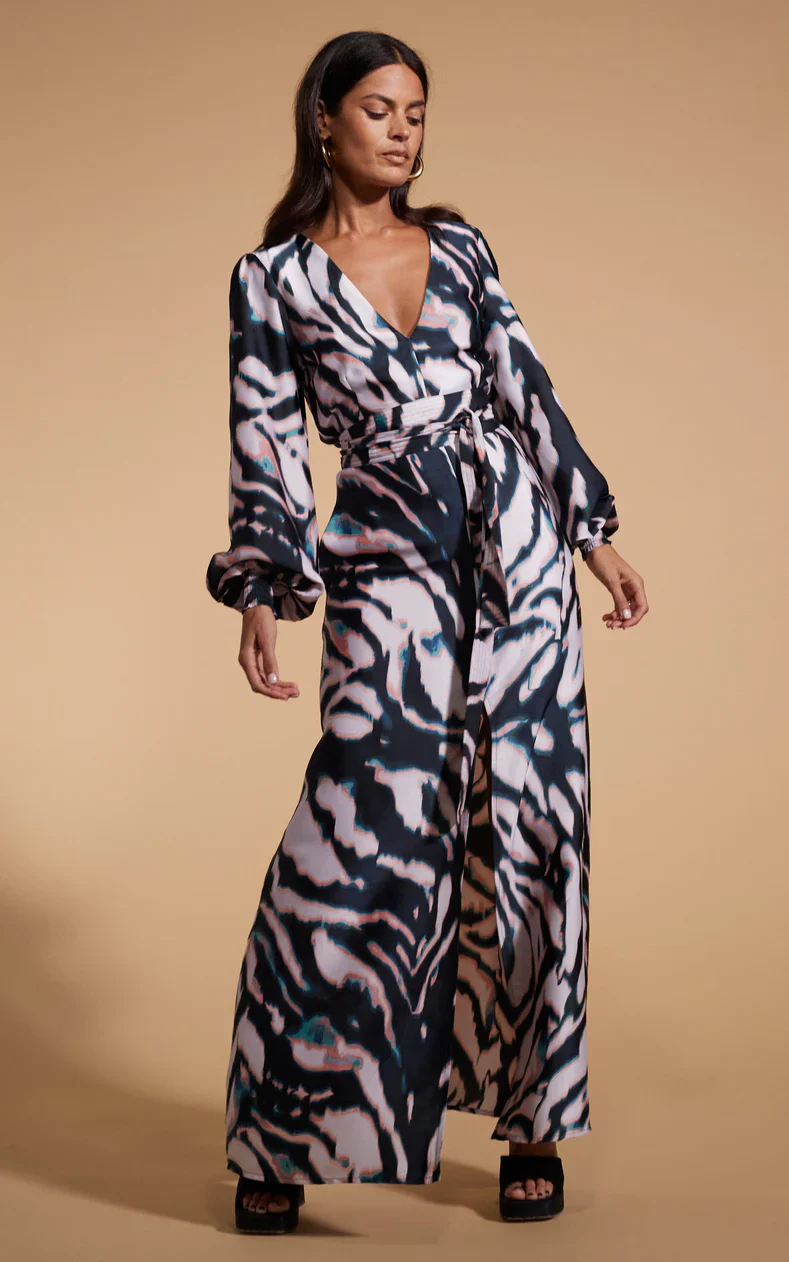 REMY MAXI DRESS (WATERCOLOUR ZEBRA)