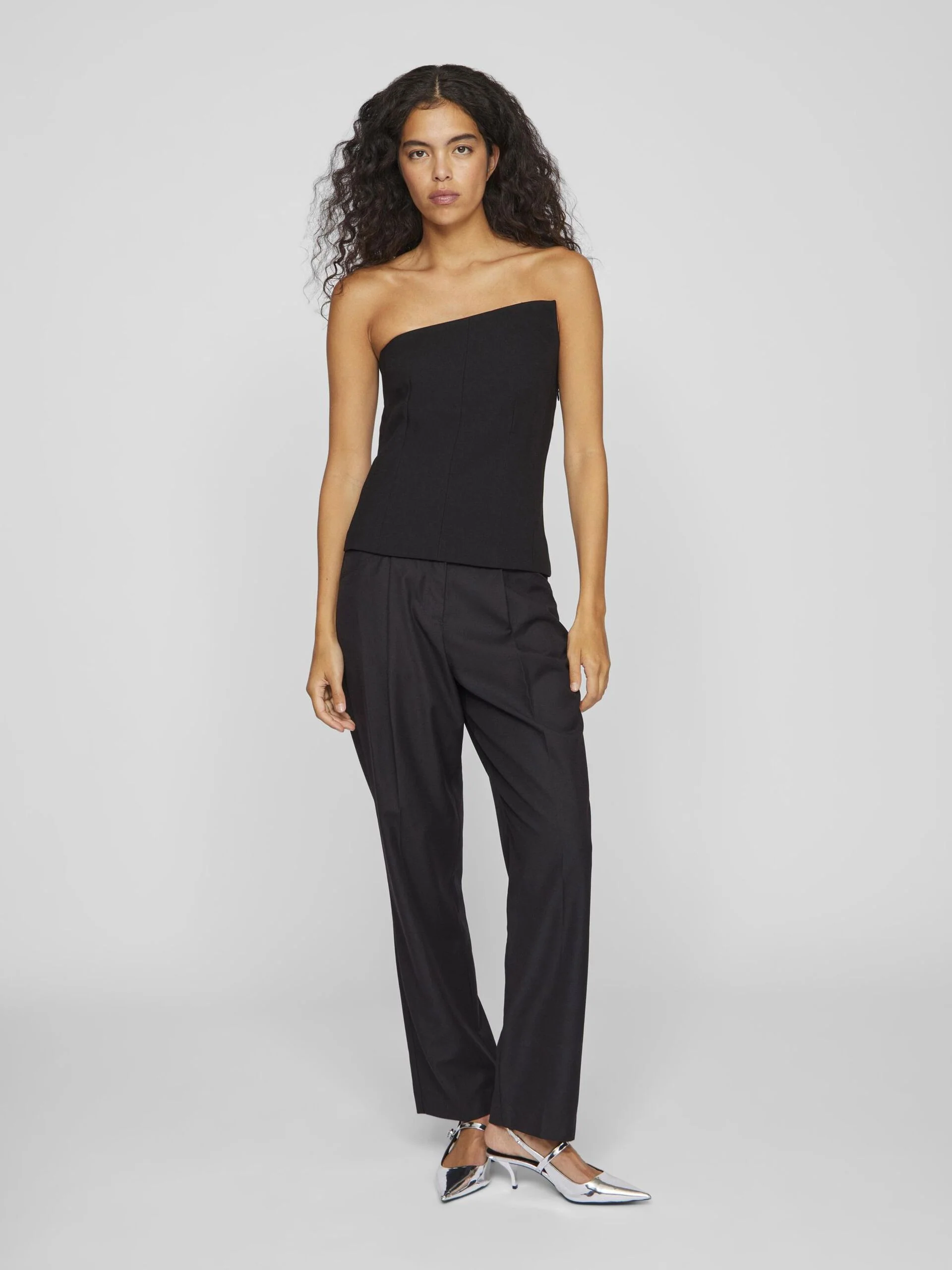Rena Corsage Top (Black) - Image 3