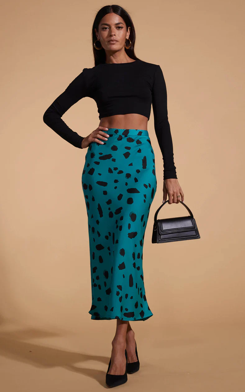 Renzo Skirt (Abstract Dot on Teal) - Image 3