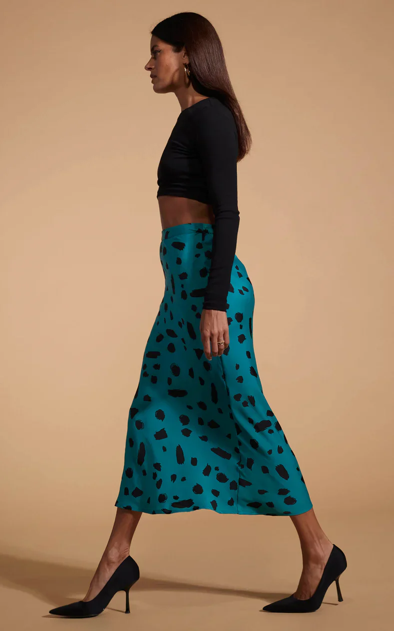 Renzo Skirt (Abstract Dot on Teal) - Image 4