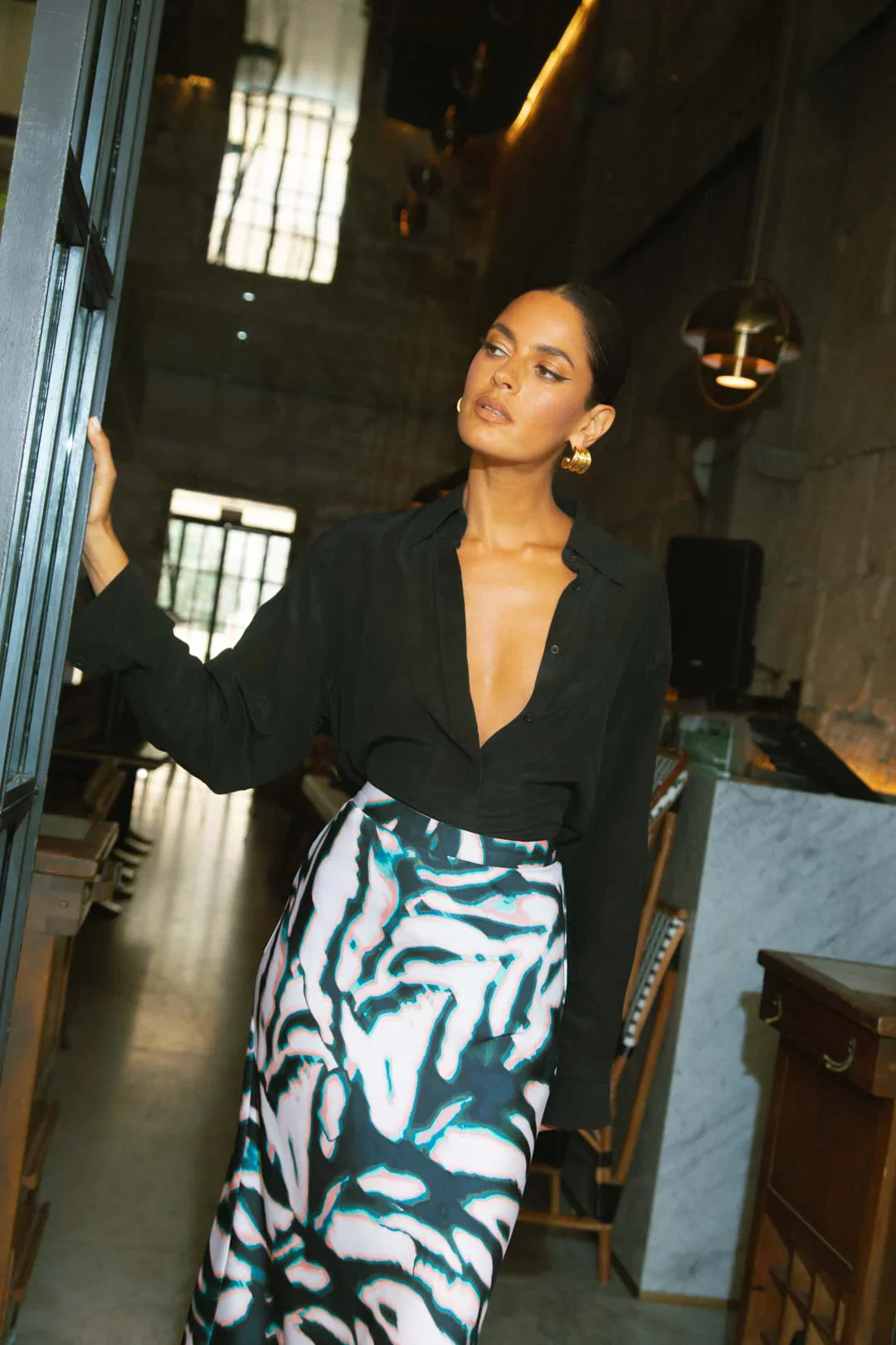 RENZO SKIRT (WATERCOLOUR ZEBRA) - Image 3