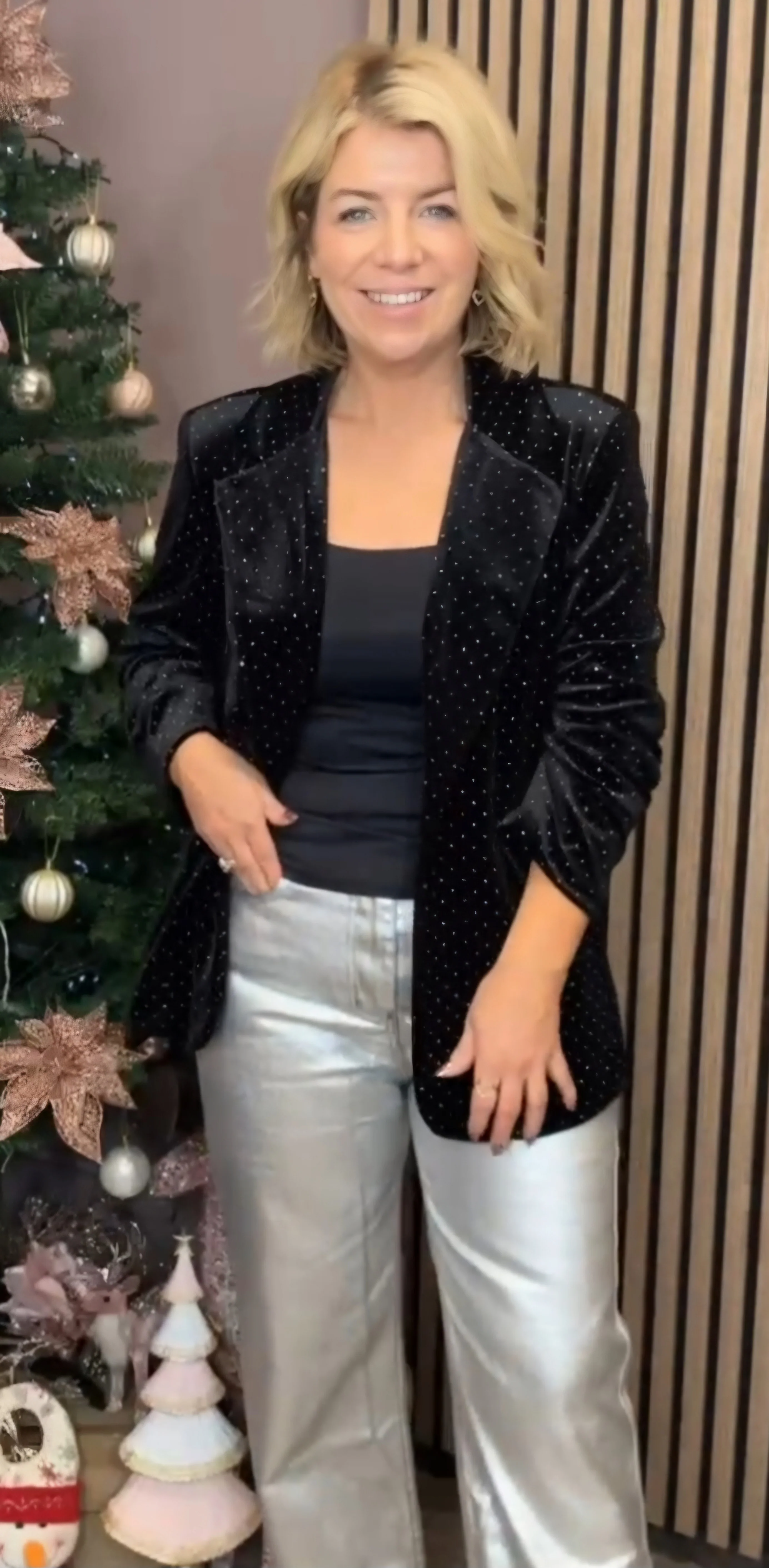 Ria Rhinestone Blazer (Black) - Image 4
