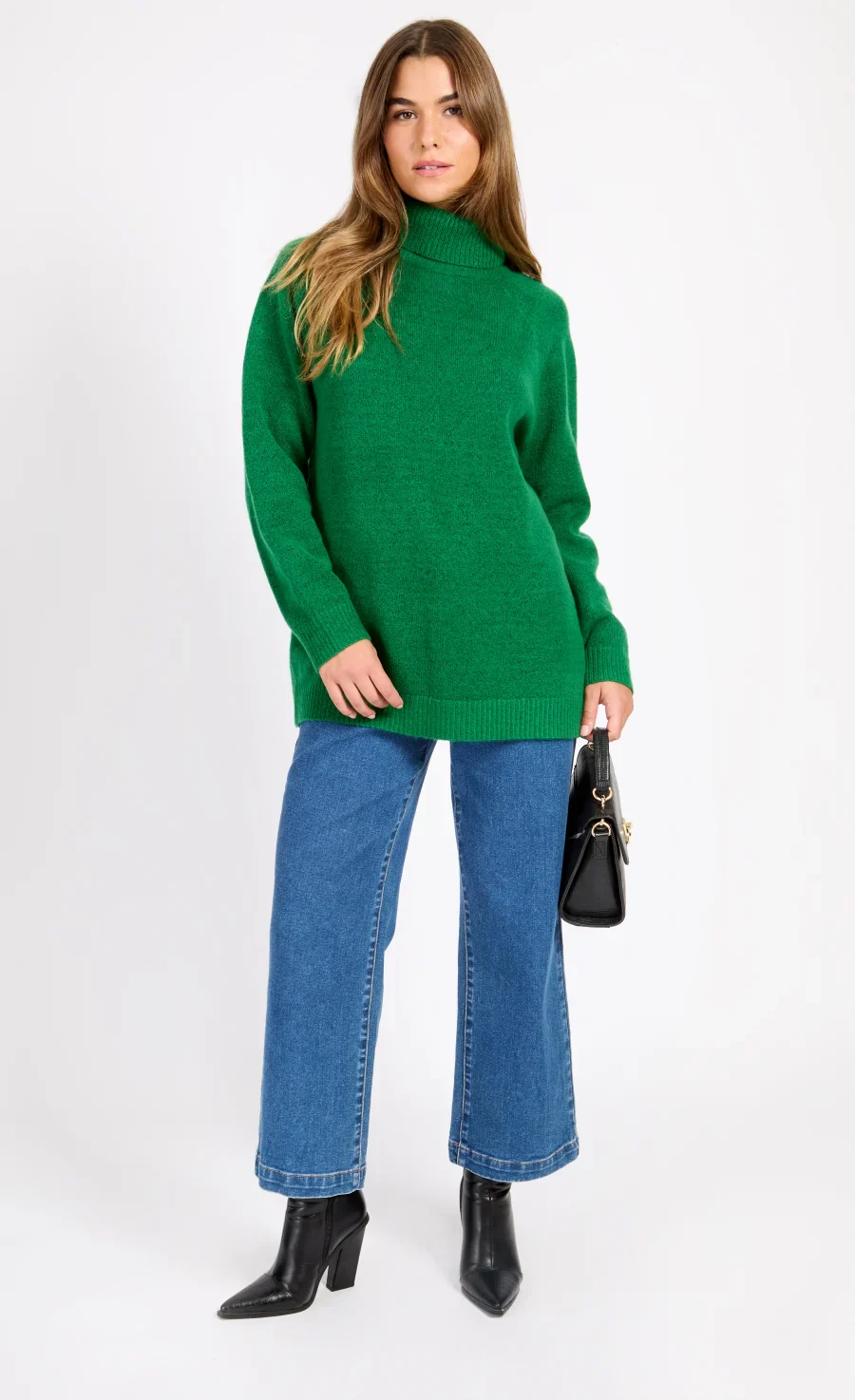 Riana Knit Roll Neck Jumper (Green) - Image 4