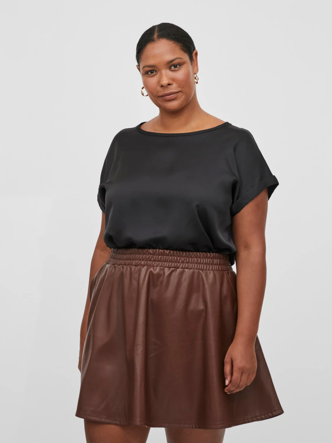 Riley Satin Top (Black) - Image 3