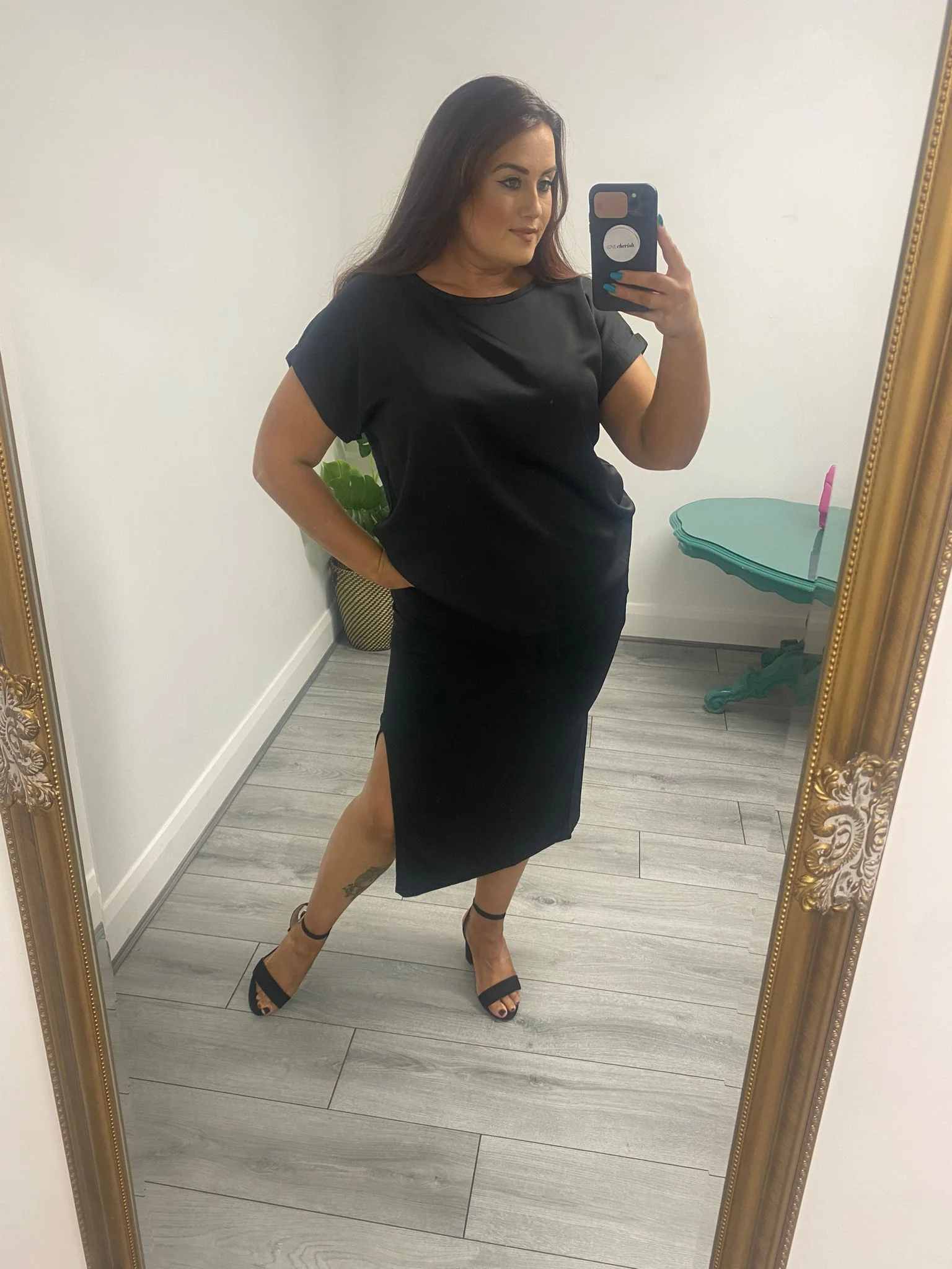 Riley Satin Top (Black) - Image 6