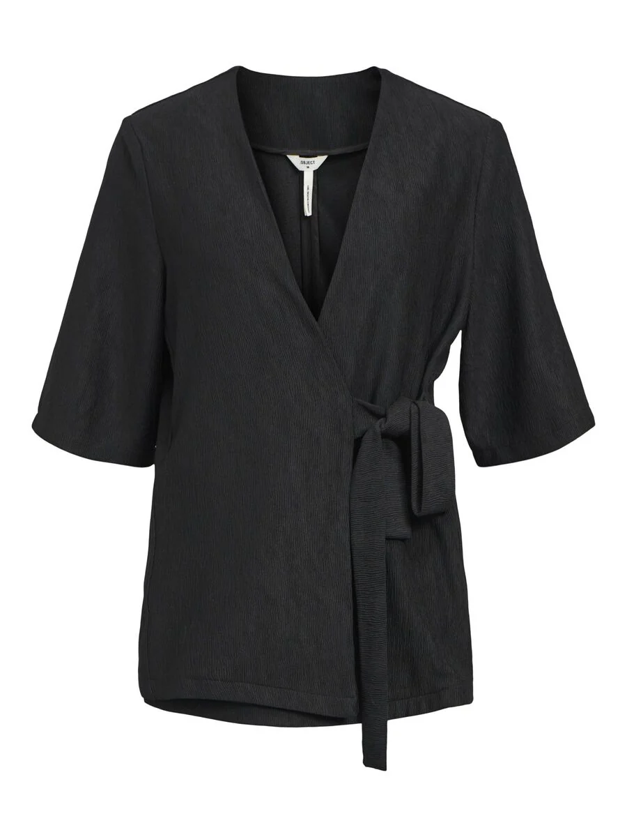 Rilla Half Sleeve Wrap Blazer (Black) - Image 6