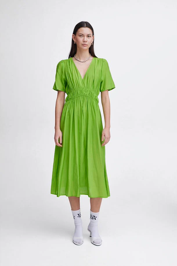Rilla V-Neck Dress (Greenery) - Image 3