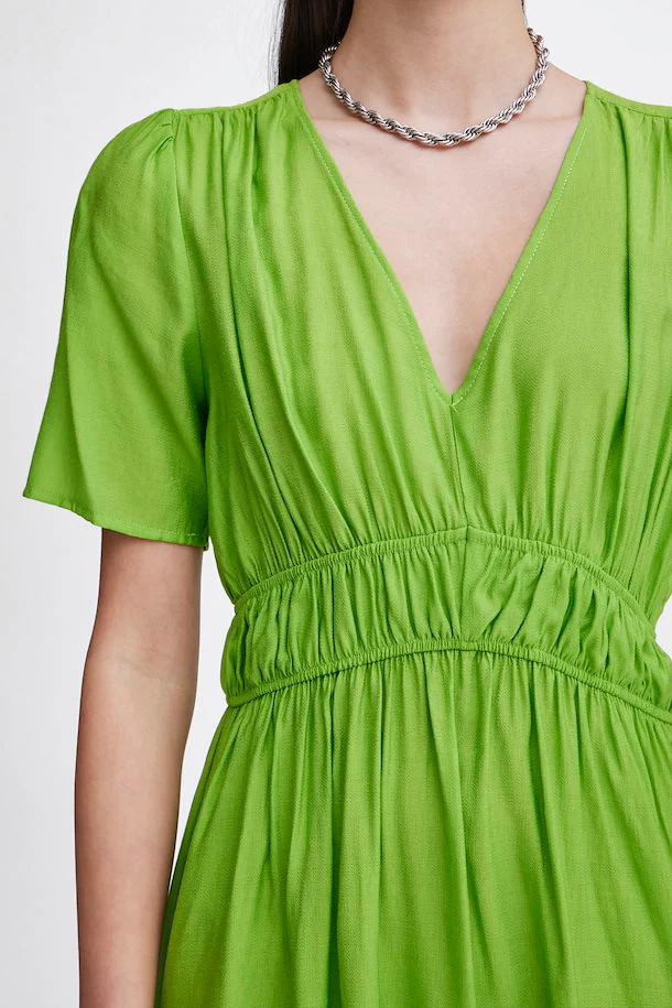 Rilla V-Neck Dress (Greenery) - Image 6