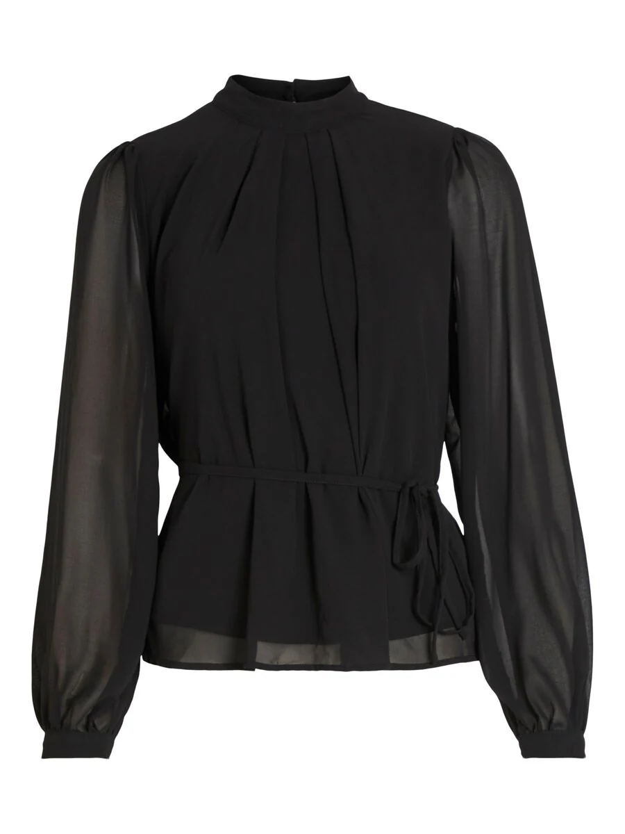 Rolina Tie Belt Top (Black) - Image 5