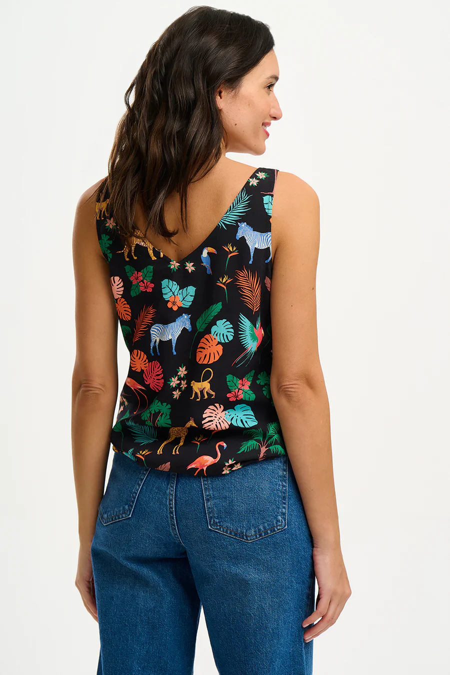 Romy Vest Top (Black Tropical Safari) - Image 3