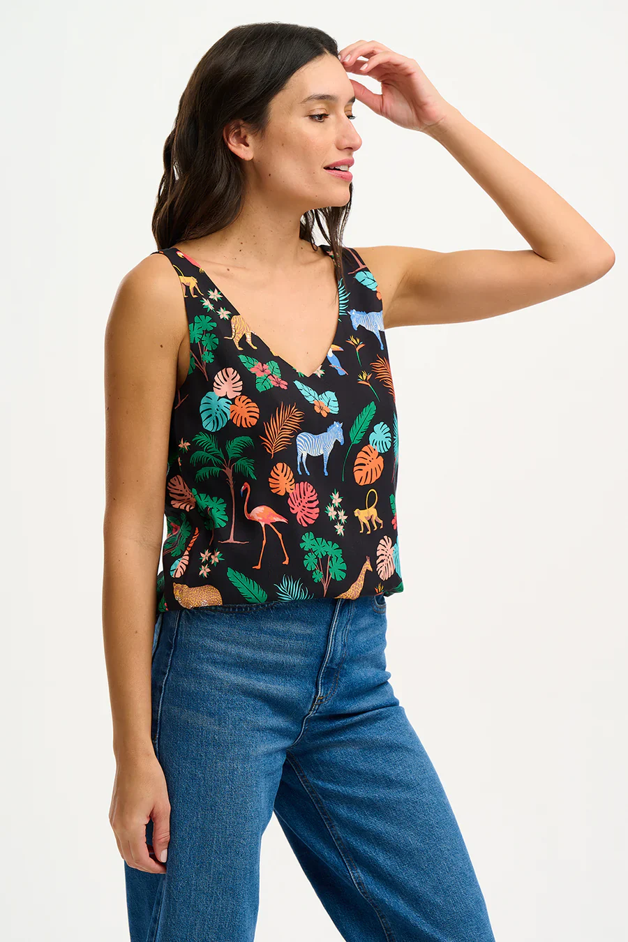 Romy Vest Top (Black Tropical Safari) - Image 4