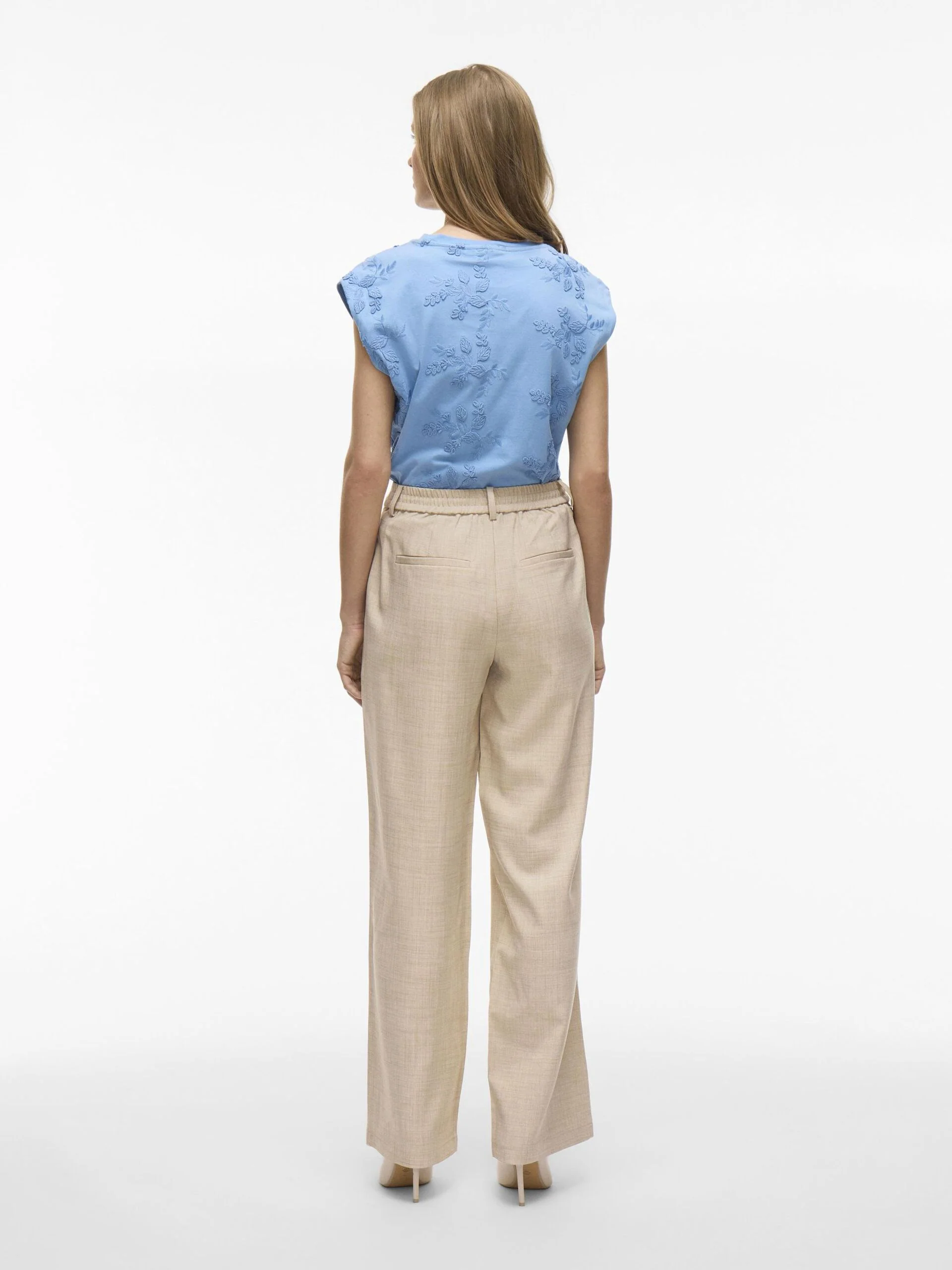 Rossa Wide Leg Pants (Super Light/Natural Melange) - Image 5