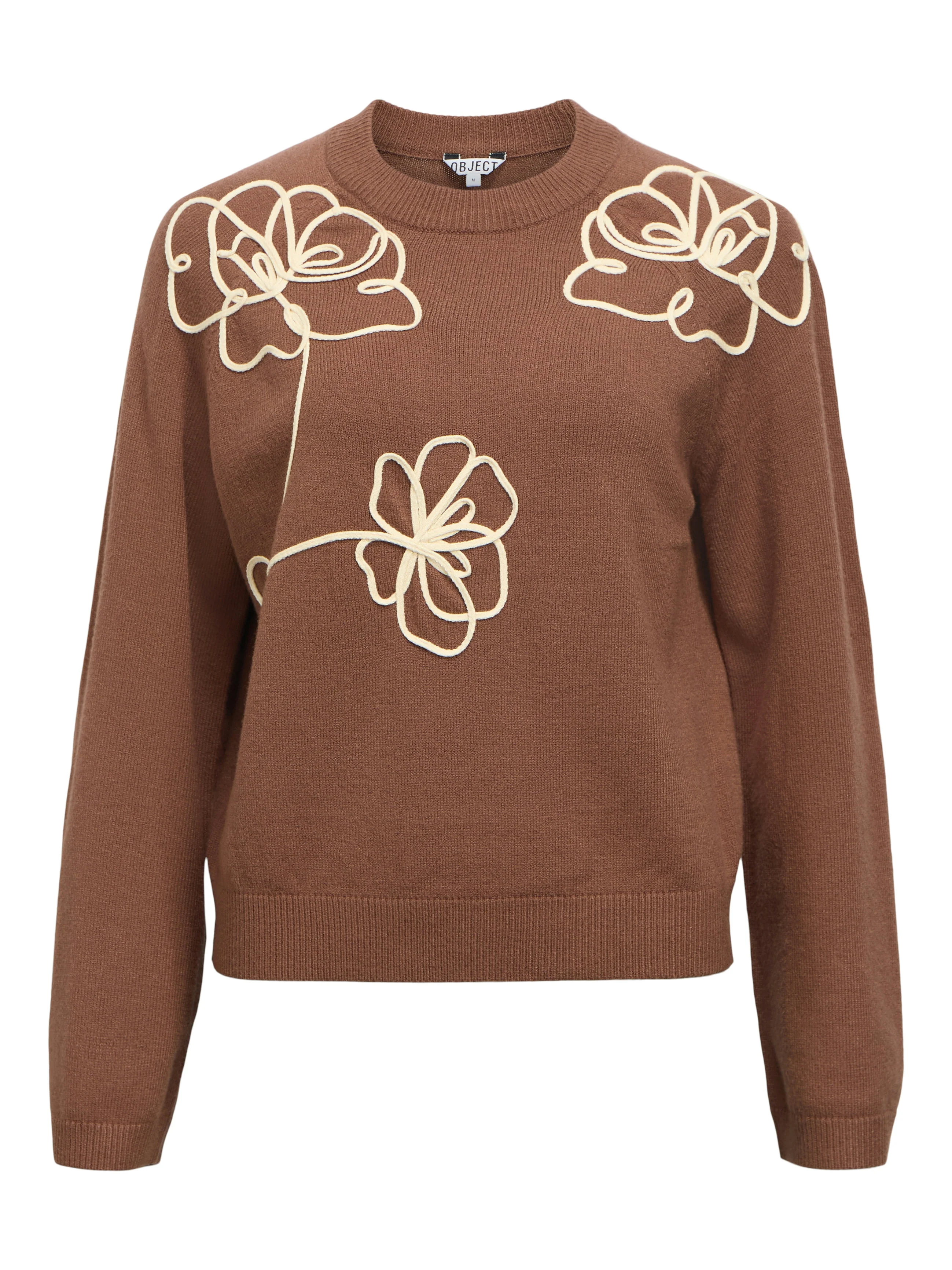 Ruby Knitted Jumper (Cocoa Brown/Flower) - Image 2