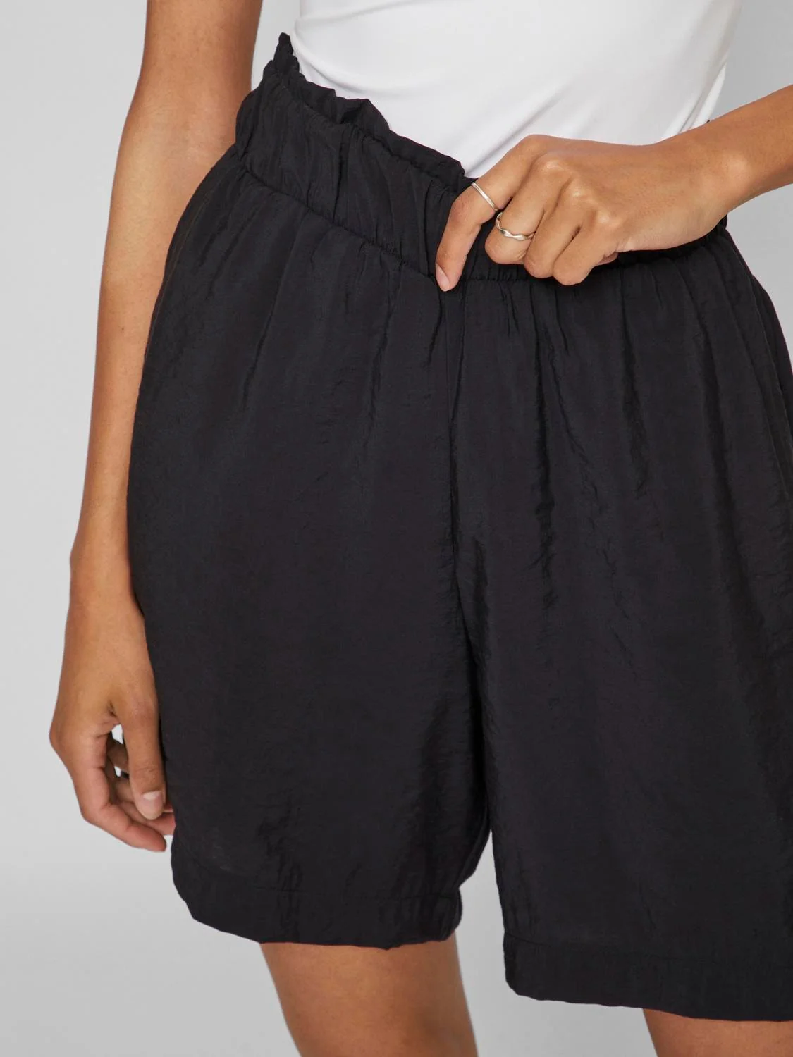 Rumme High Waisted Shorts (Black) - Image 4