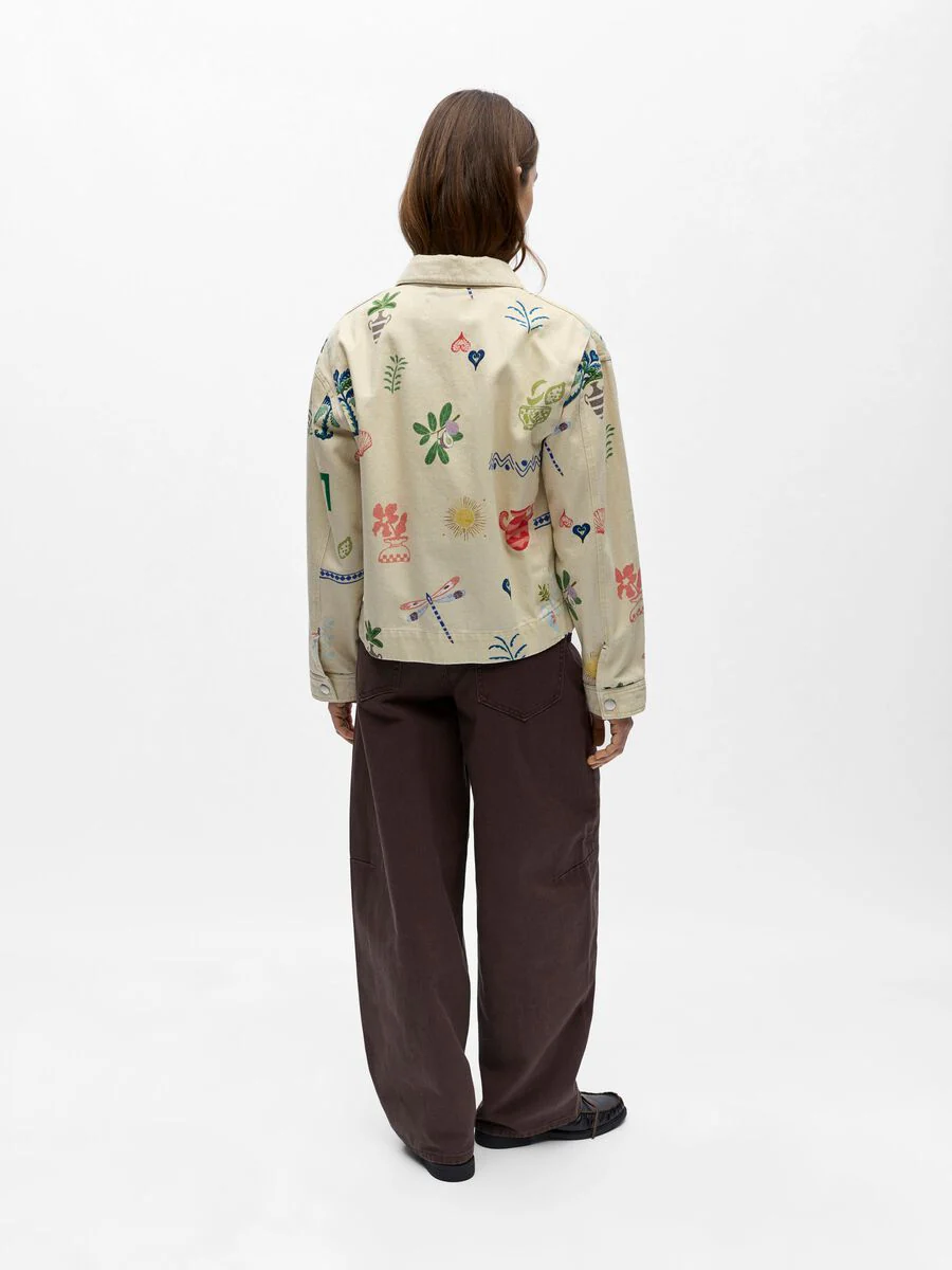 Sally Printed Denim Jacket (Humus) - Image 3