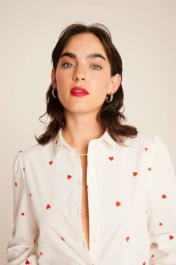 Sanaz Shirt (Cloud Dancer/Orange Heart) - Image 2