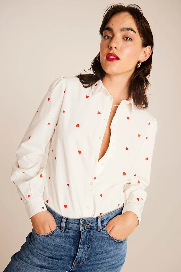 Sanaz Shirt (Cloud Dancer/Orange Heart) - Image 5