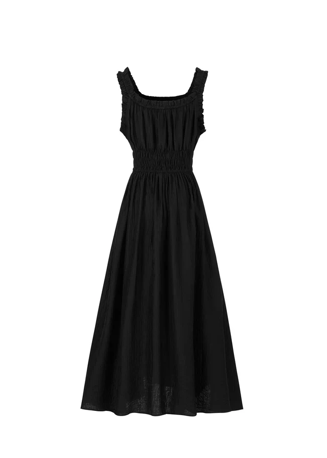 Sanne Sleeveless Midi Dress (Black) - Image 5