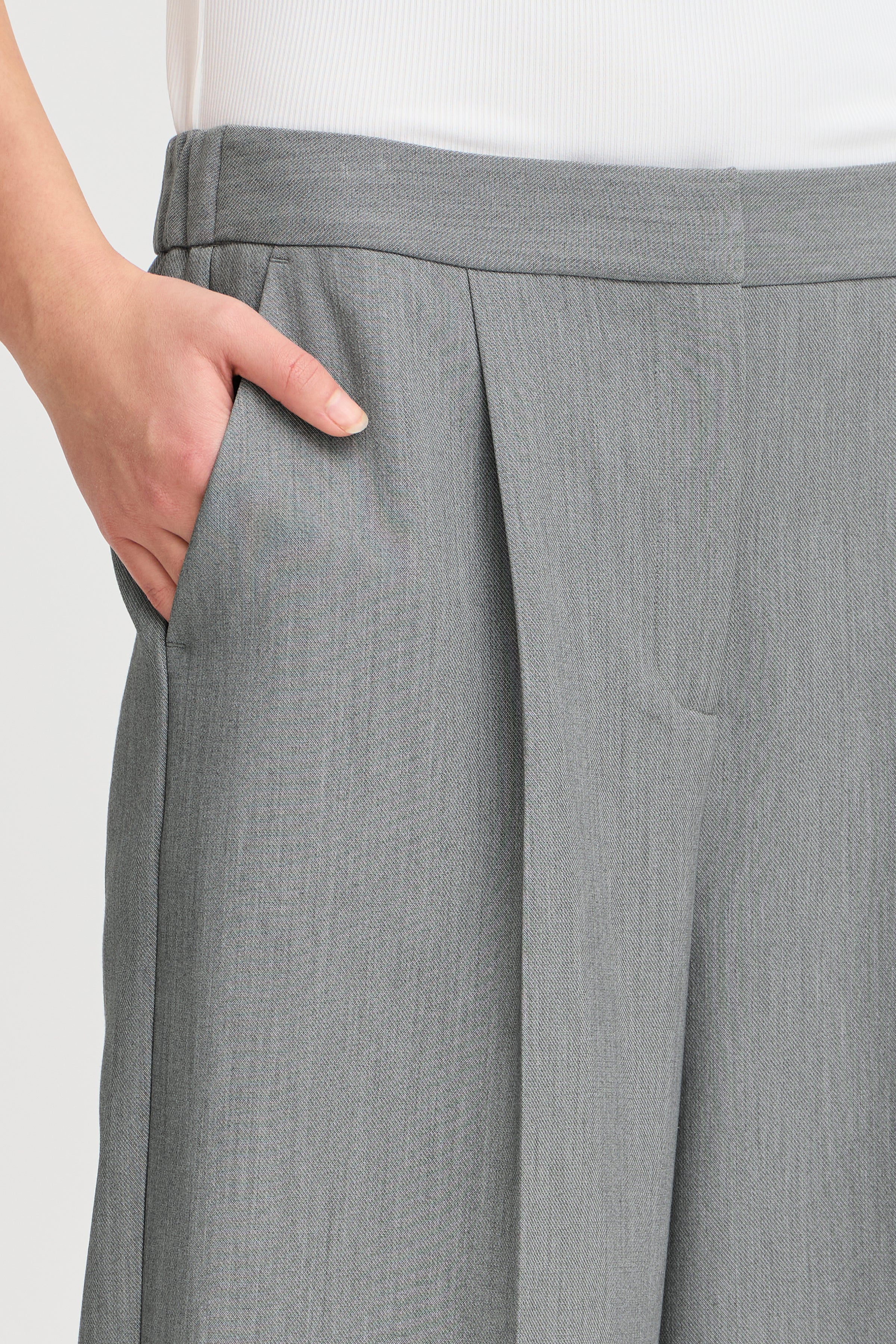 Sarla Wide Leg Trousers (Grey Melange) - Image 4
