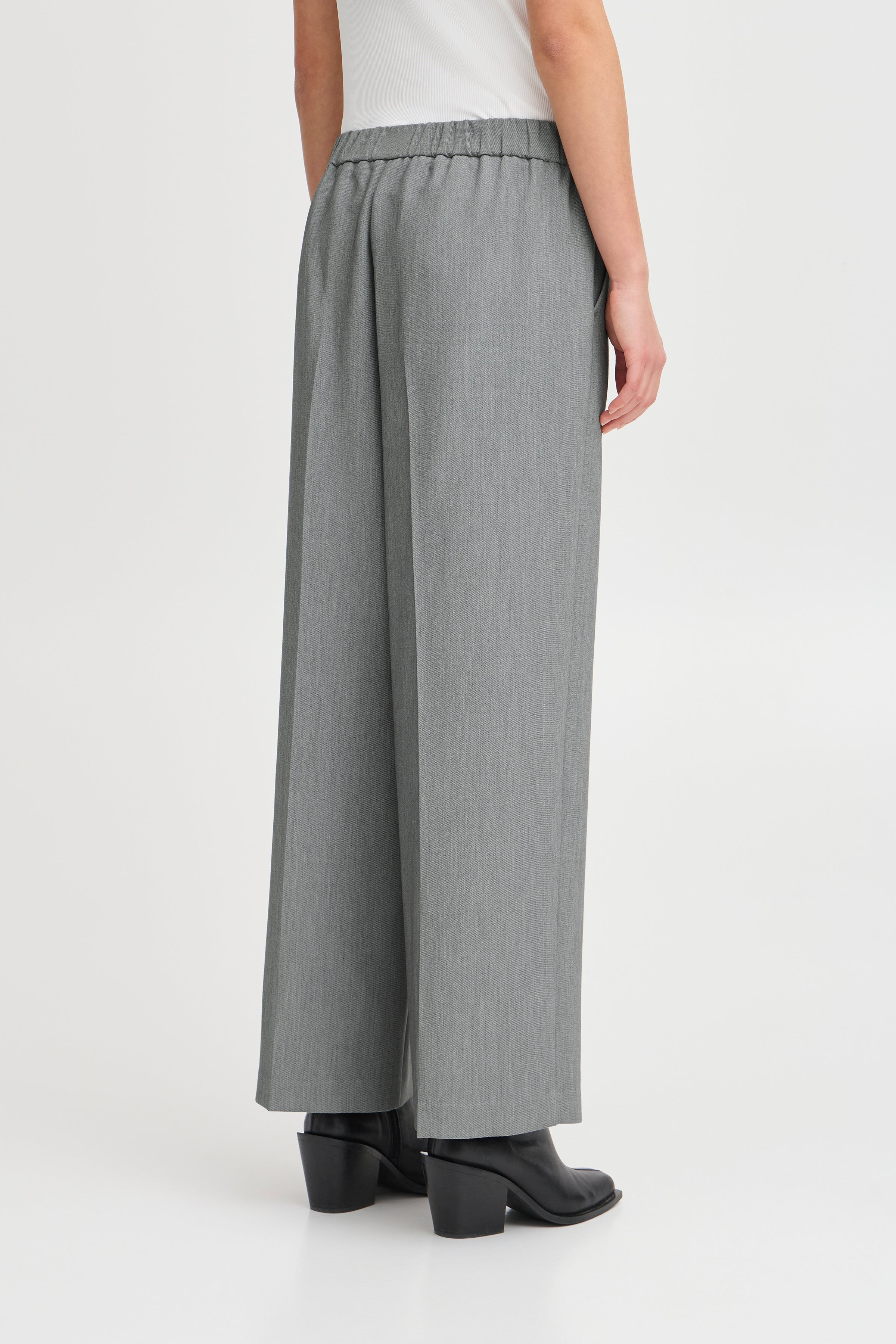 Sarla Wide Leg Trousers (Grey Melange) - Image 5