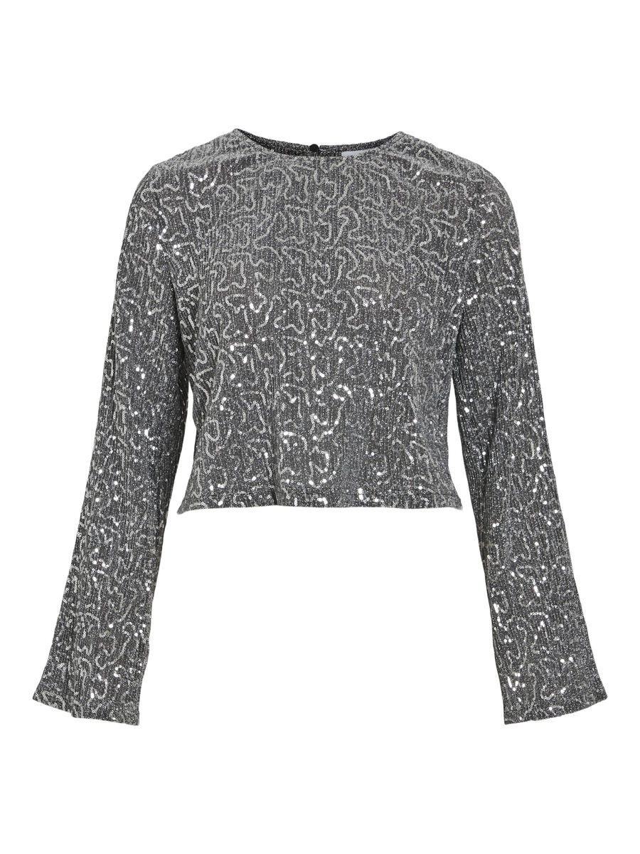 Savannah Glitter Crop Top (Silver) - Image 6