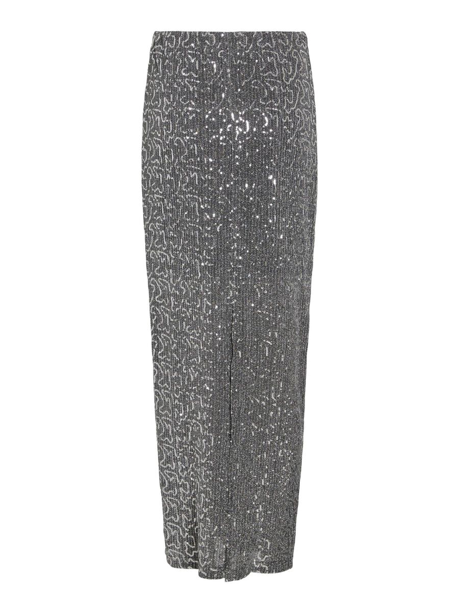Savannah Glitter Maxi Skirt (Silver) - Image 5