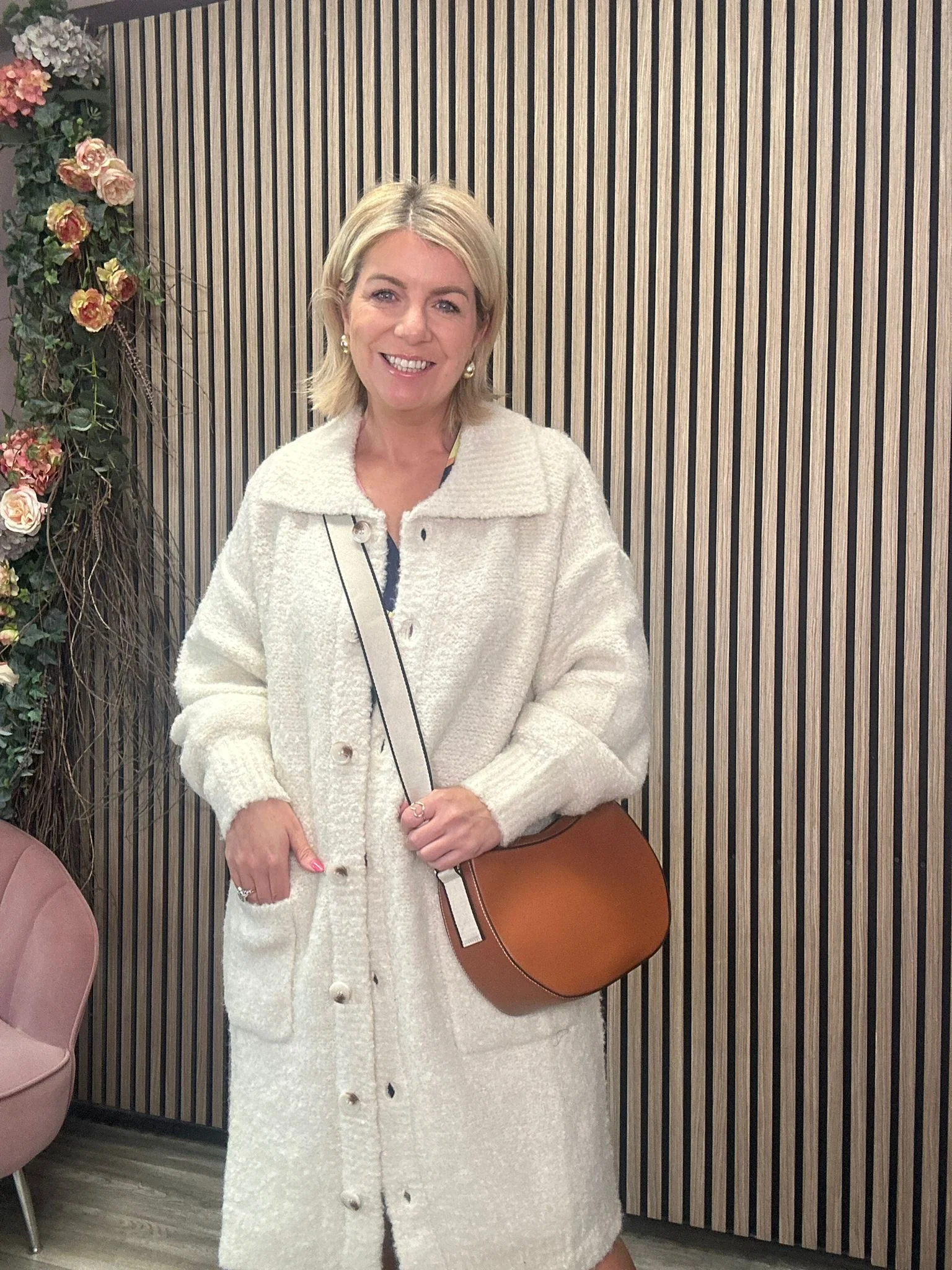 Schana Long Cardigan (Cream) - Image 5