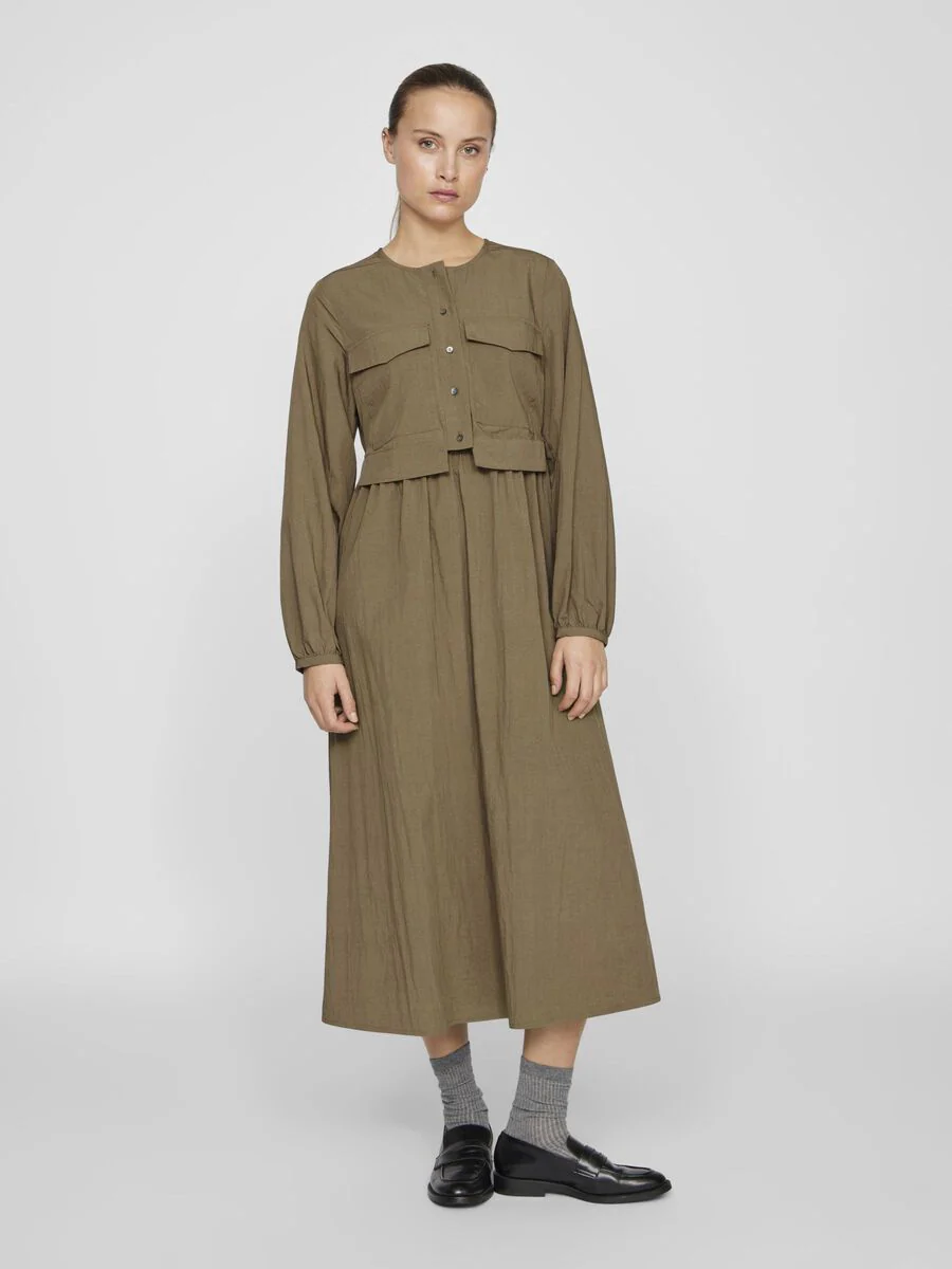 Selina Cargo Midi Dress (Ivy Green) - Image 2