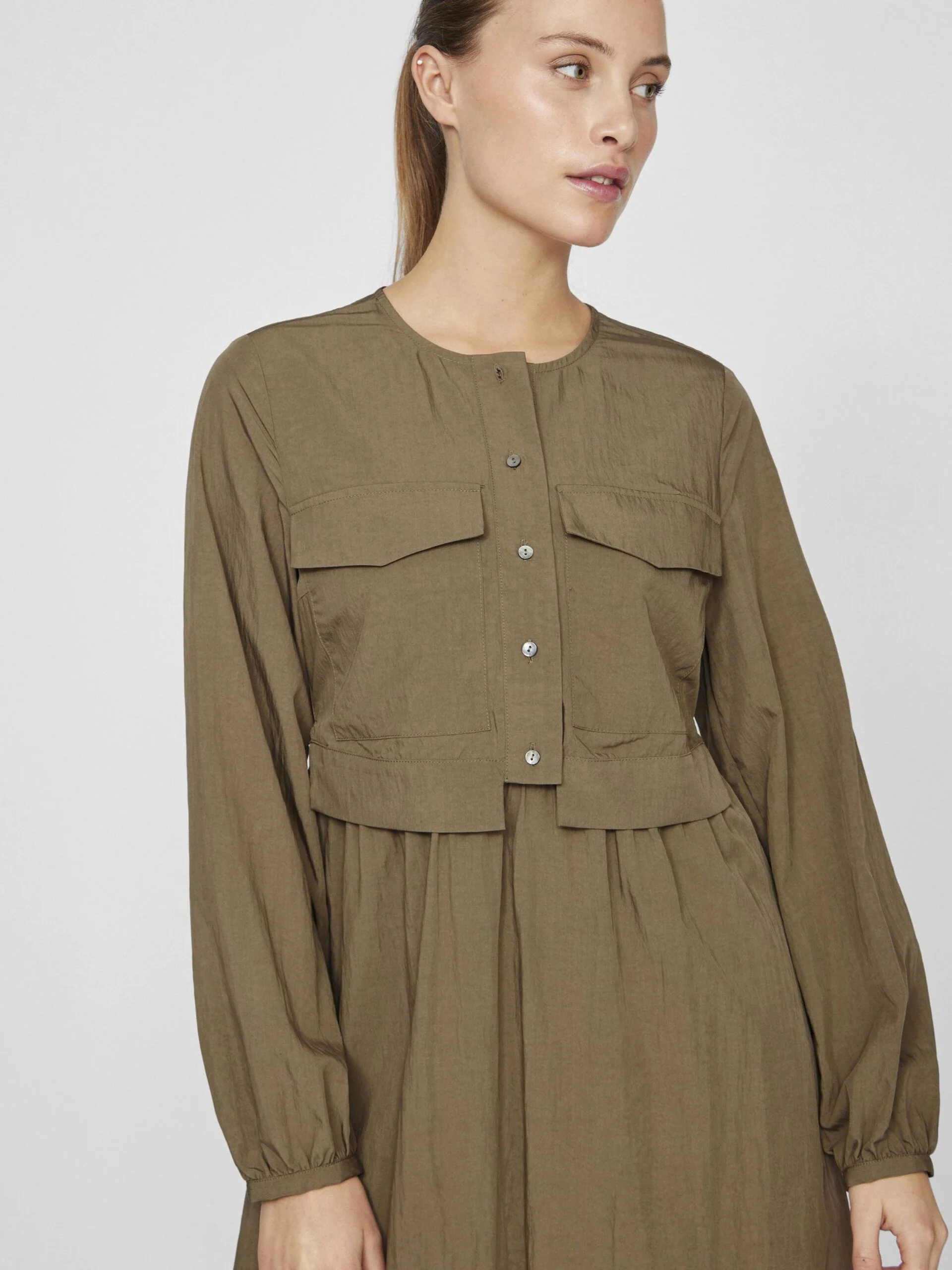 Selina Cargo Midi Dress (Ivy Green) - Image 3