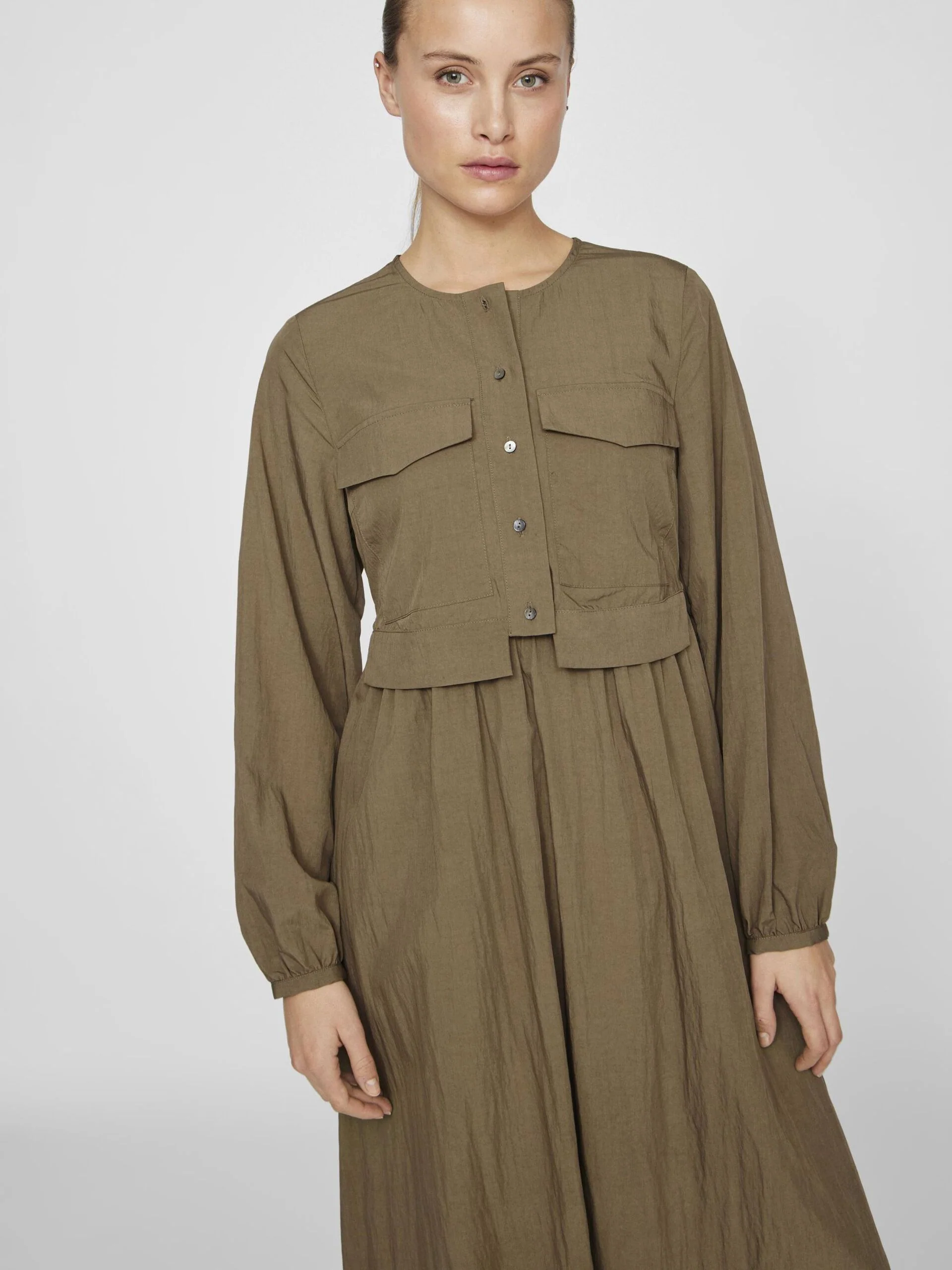 Selina Cargo Midi Dress (Ivy Green) - Image 4