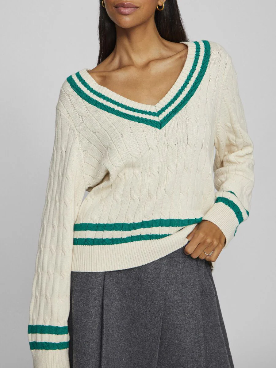 Senna V-Neck Jumper (Birch/Tramarin) - Image 4
