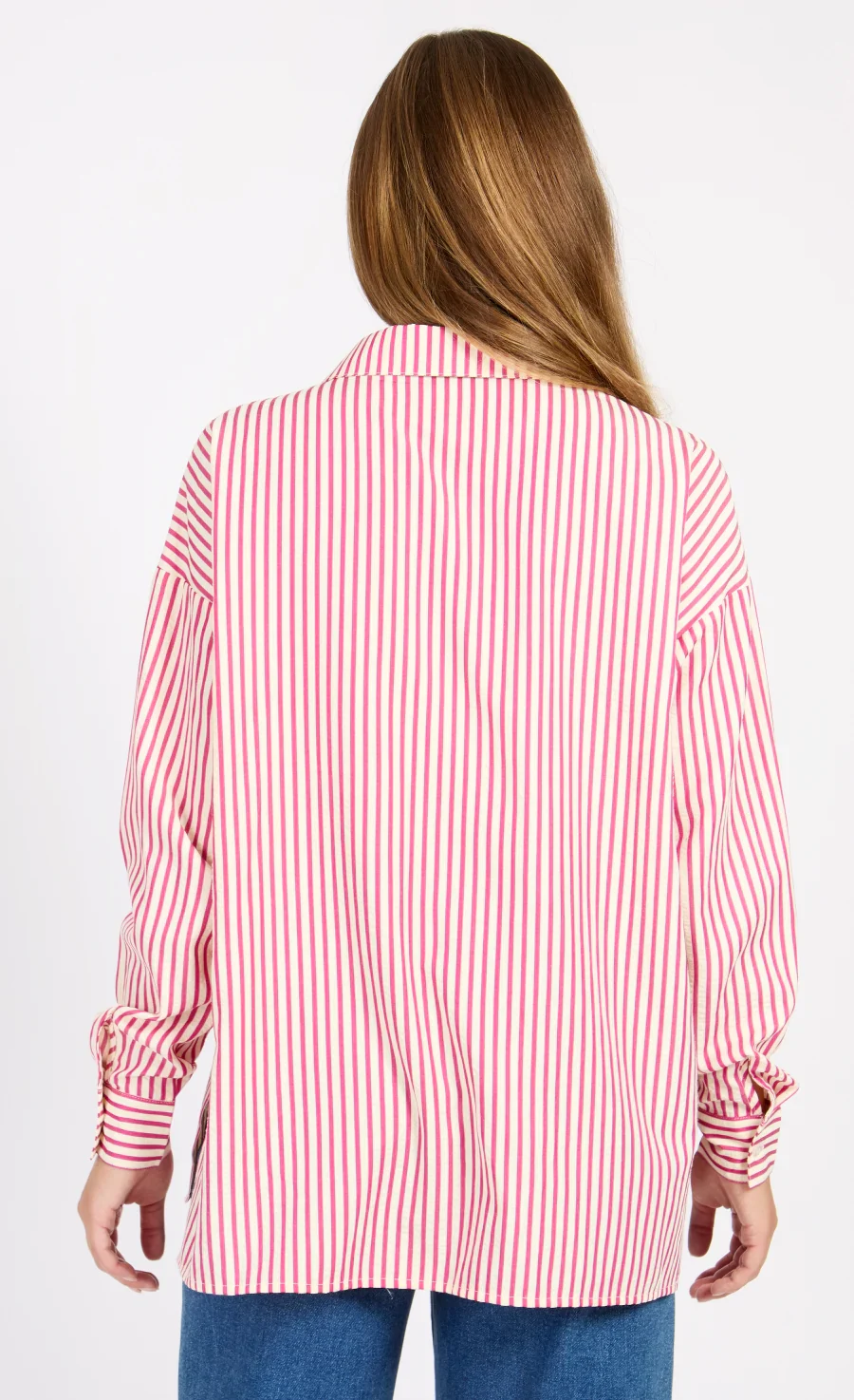 Serena Stripe Shirt (Pink/Cream) - Image 3