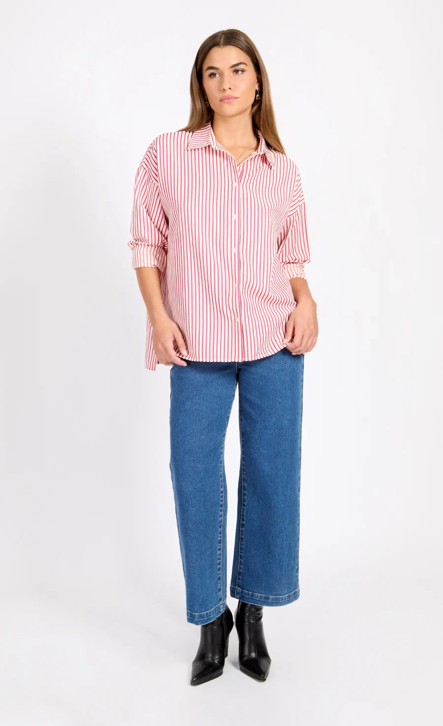 Serena Stripe Shirt (Pink/Cream) - Image 4