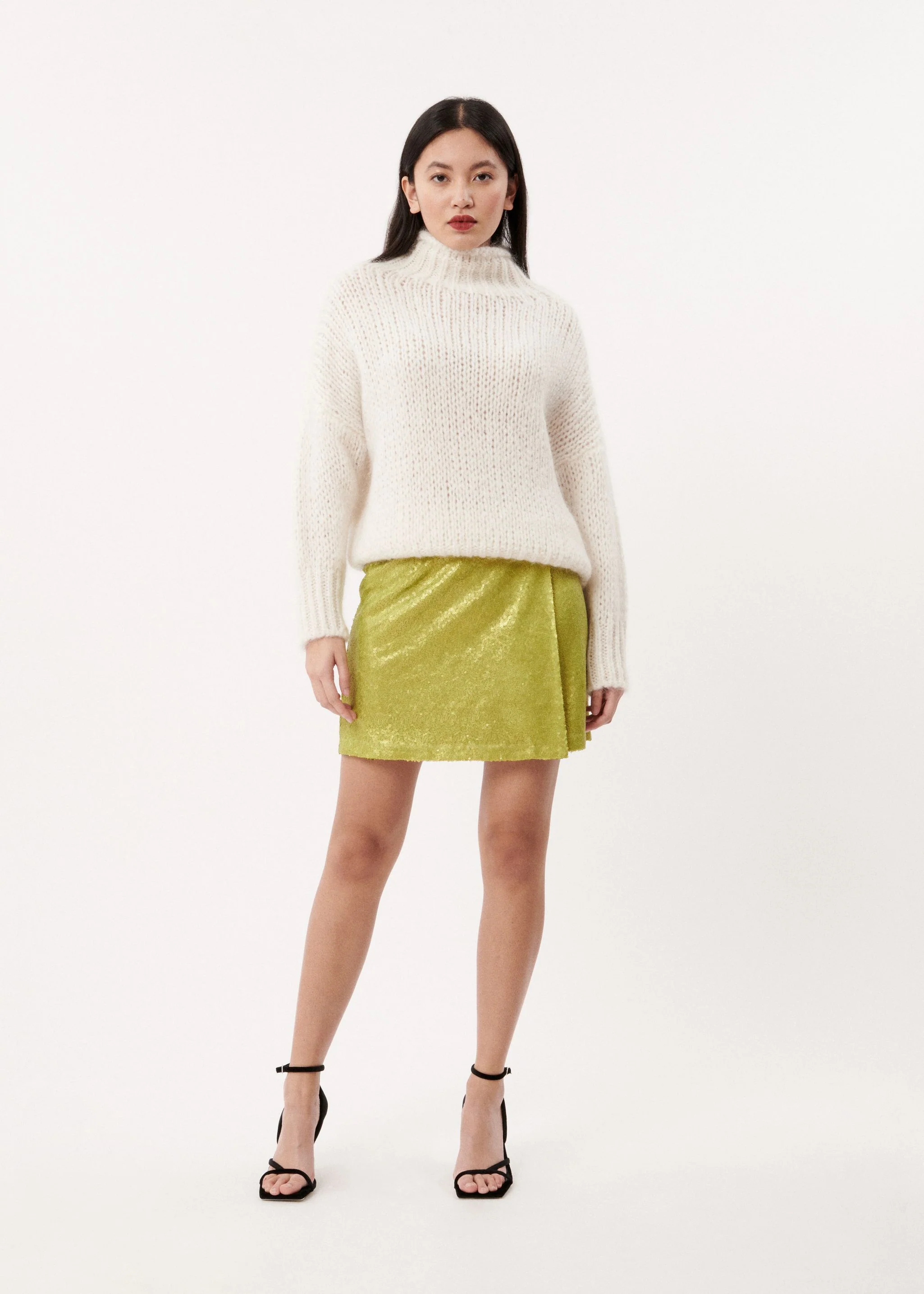 SHANE SEQUIN MINI SKIRT (OLIVE)