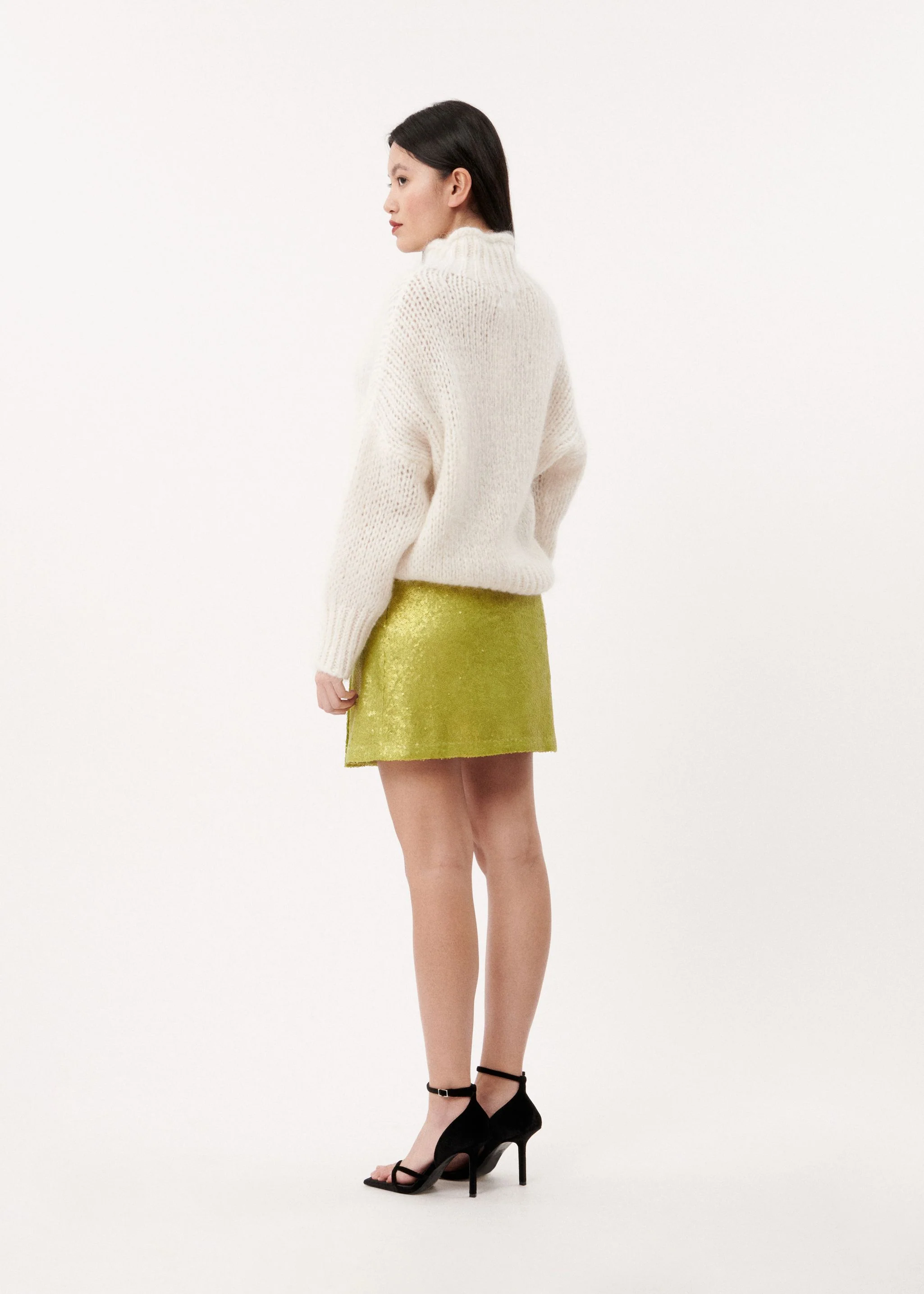 SHANE SEQUIN MINI SKIRT (OLIVE) - Image 5