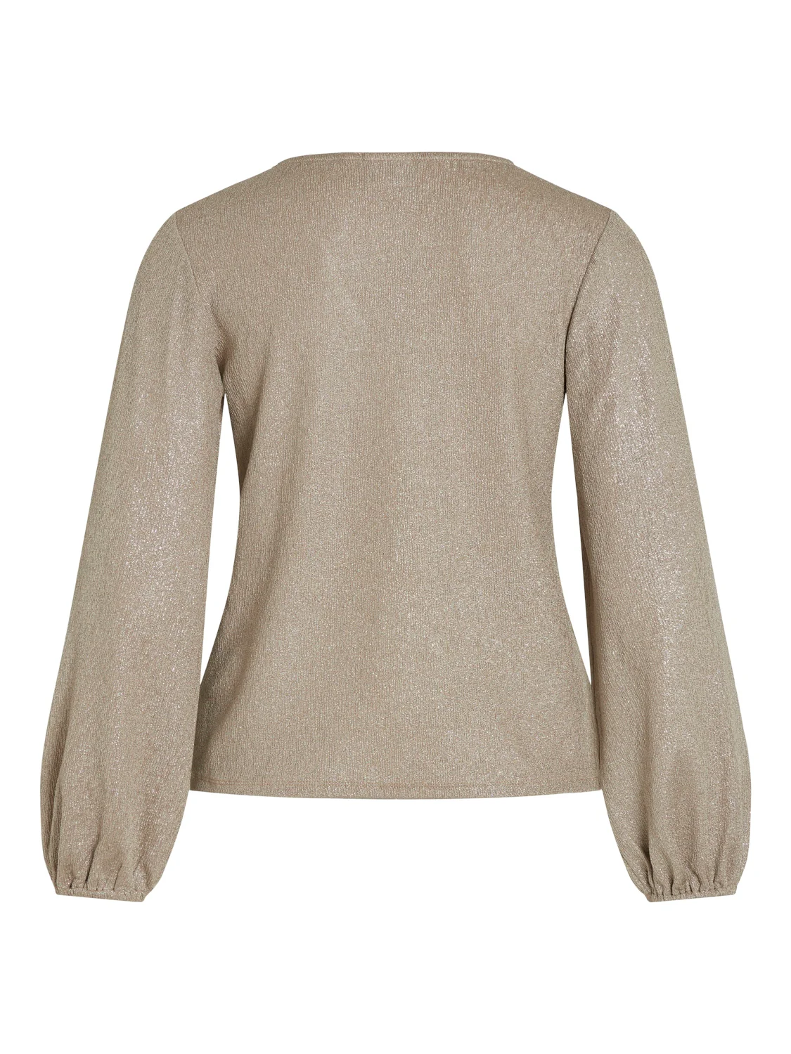 Shinea V-Neck Top (Tan/Silver) - Image 3
