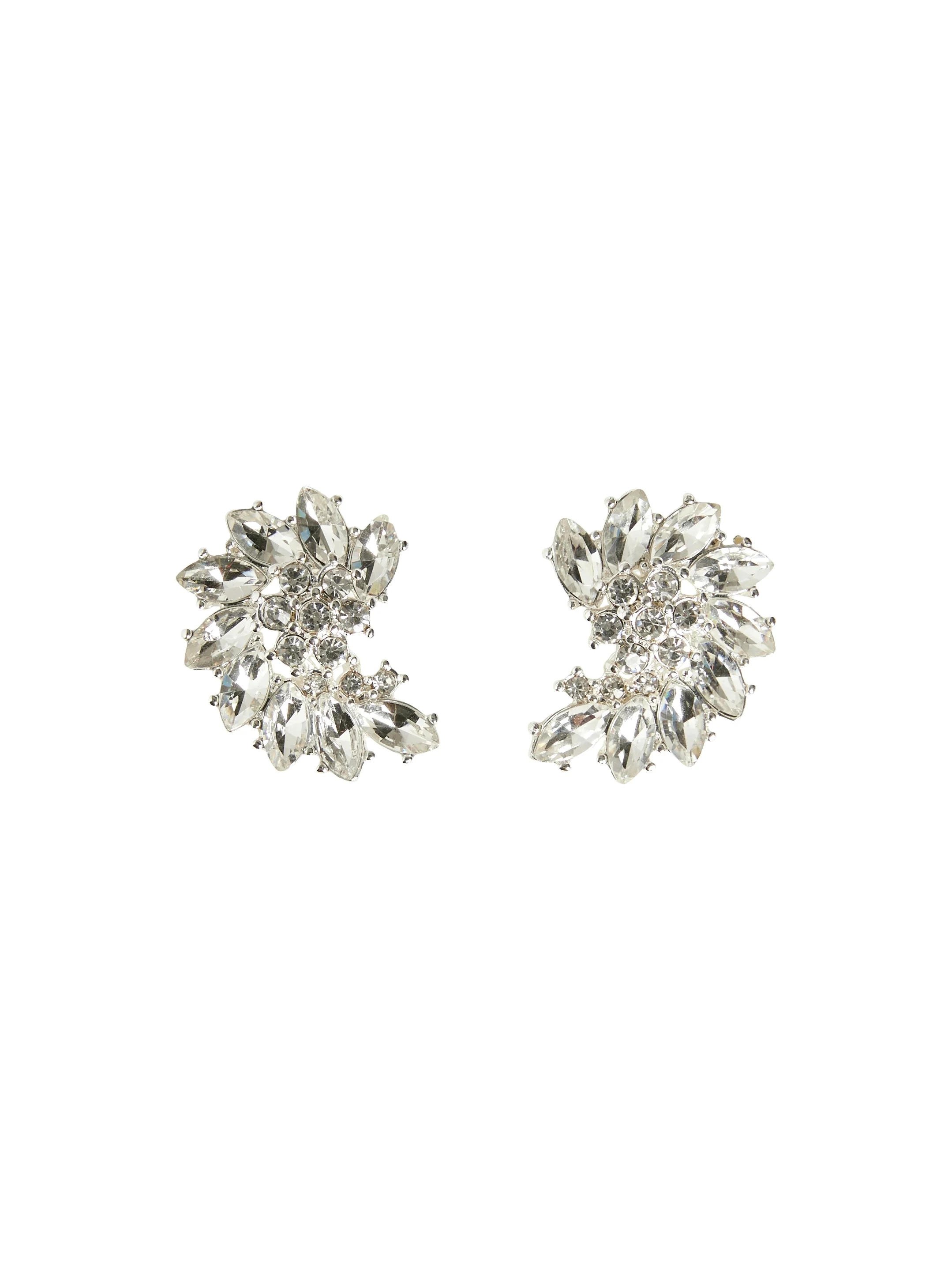 Sia Rhinestone Earrings (Silver) - Image 3