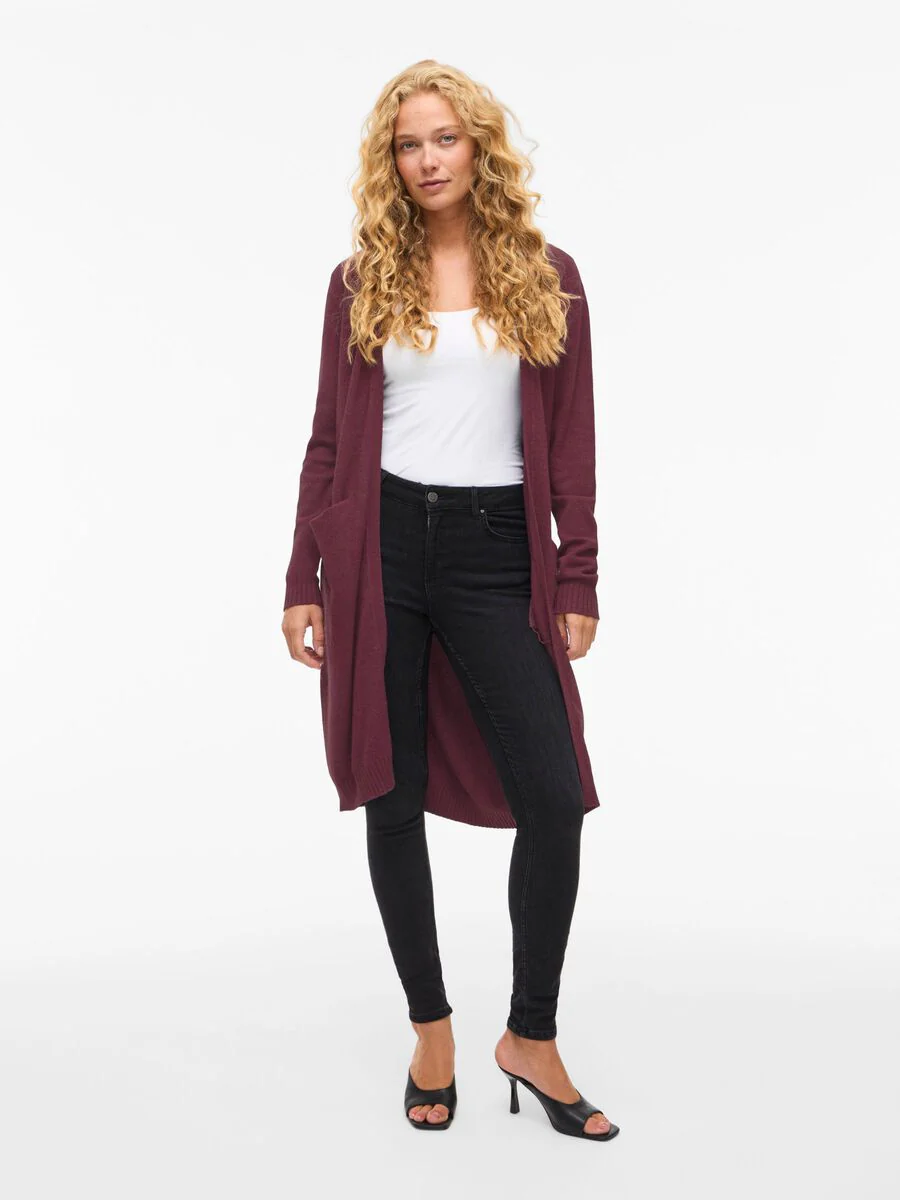 Sian Longline Cardigan (Fig/Dark Melange) - Image 3