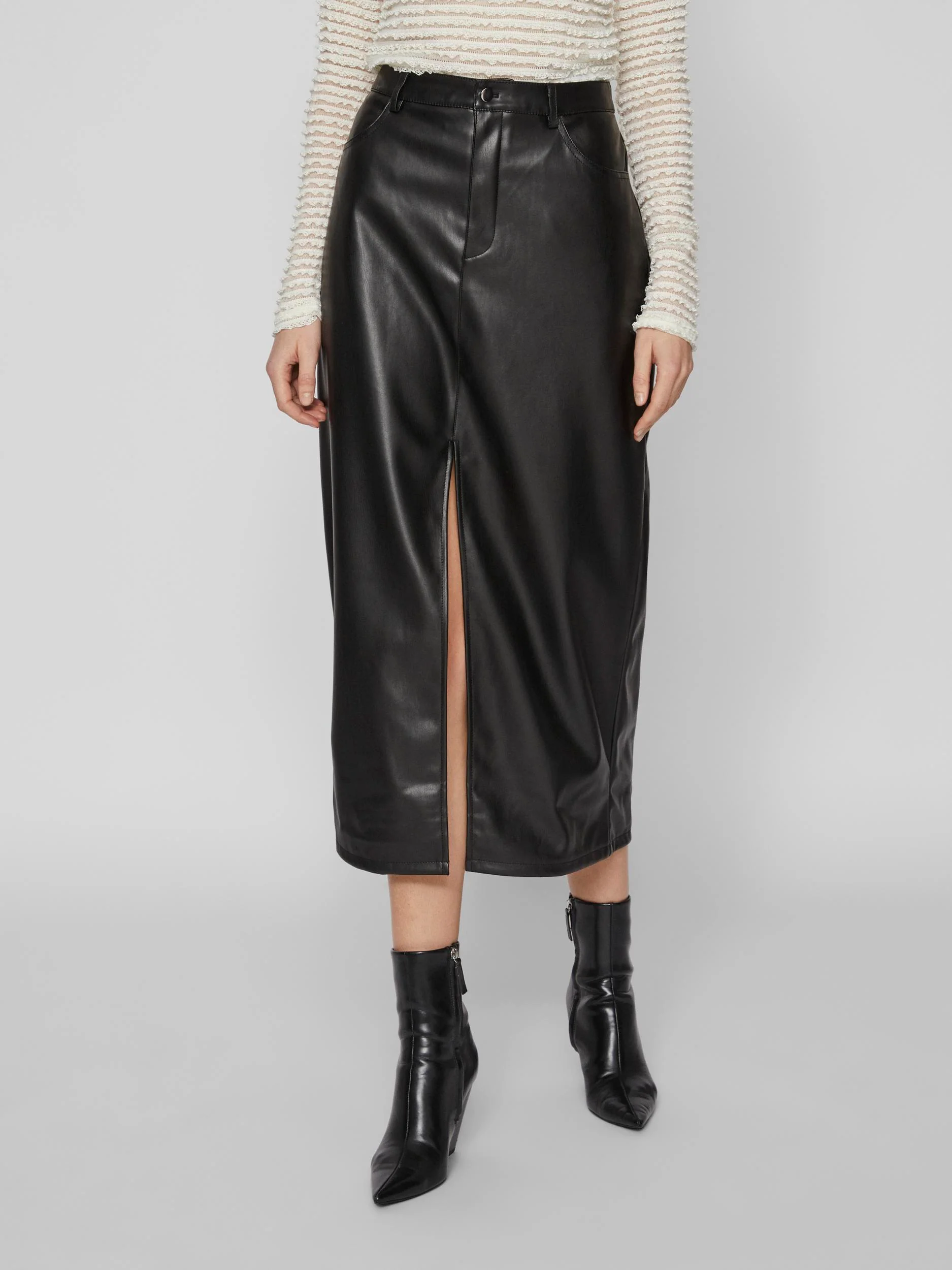 SINA H/W MIDI SKIRT (BLACK) - Image 2