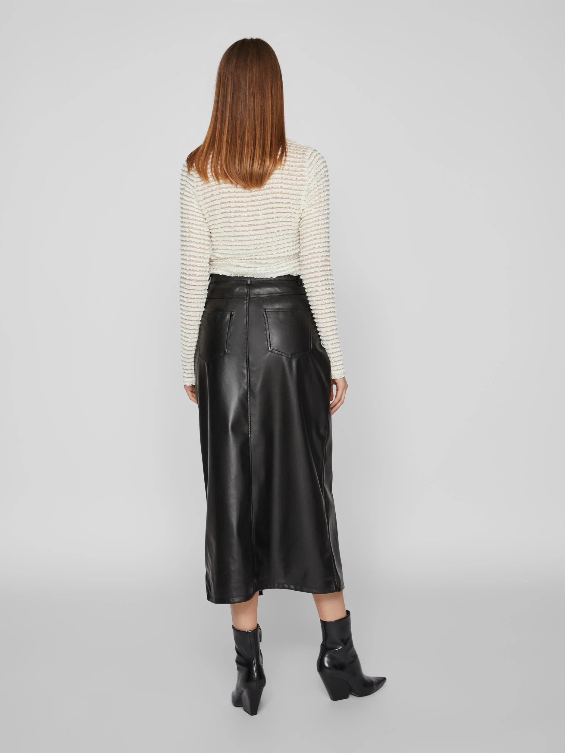 SINA H/W MIDI SKIRT (BLACK) - Image 5