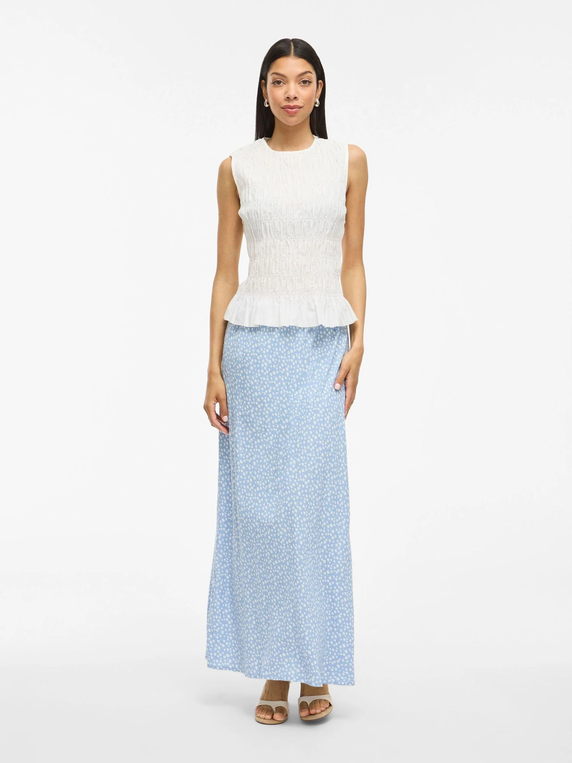 Sky Maxi Skirt (Kentucky Blue/White Flower)