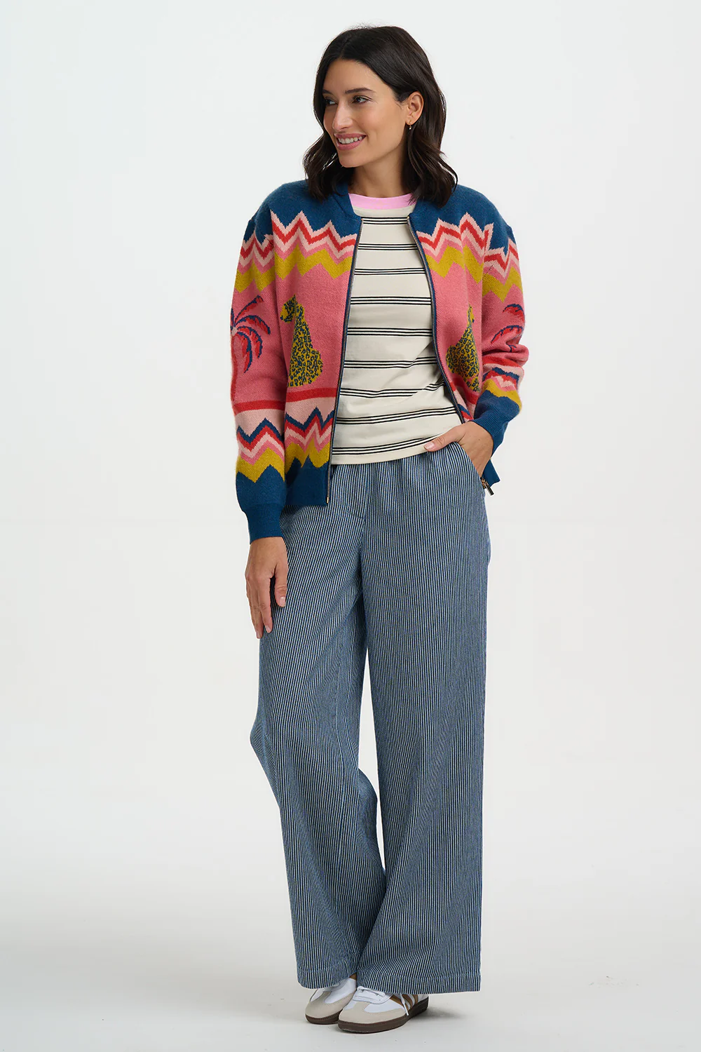 Solana Knitted Bomber (Multi/Leopard) - Image 3