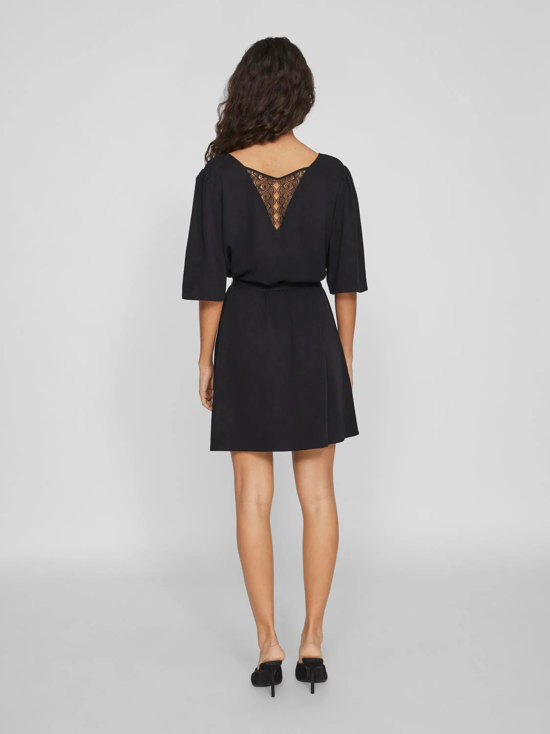 Sommi V-Neck Mini Dress (Black) - Image 5