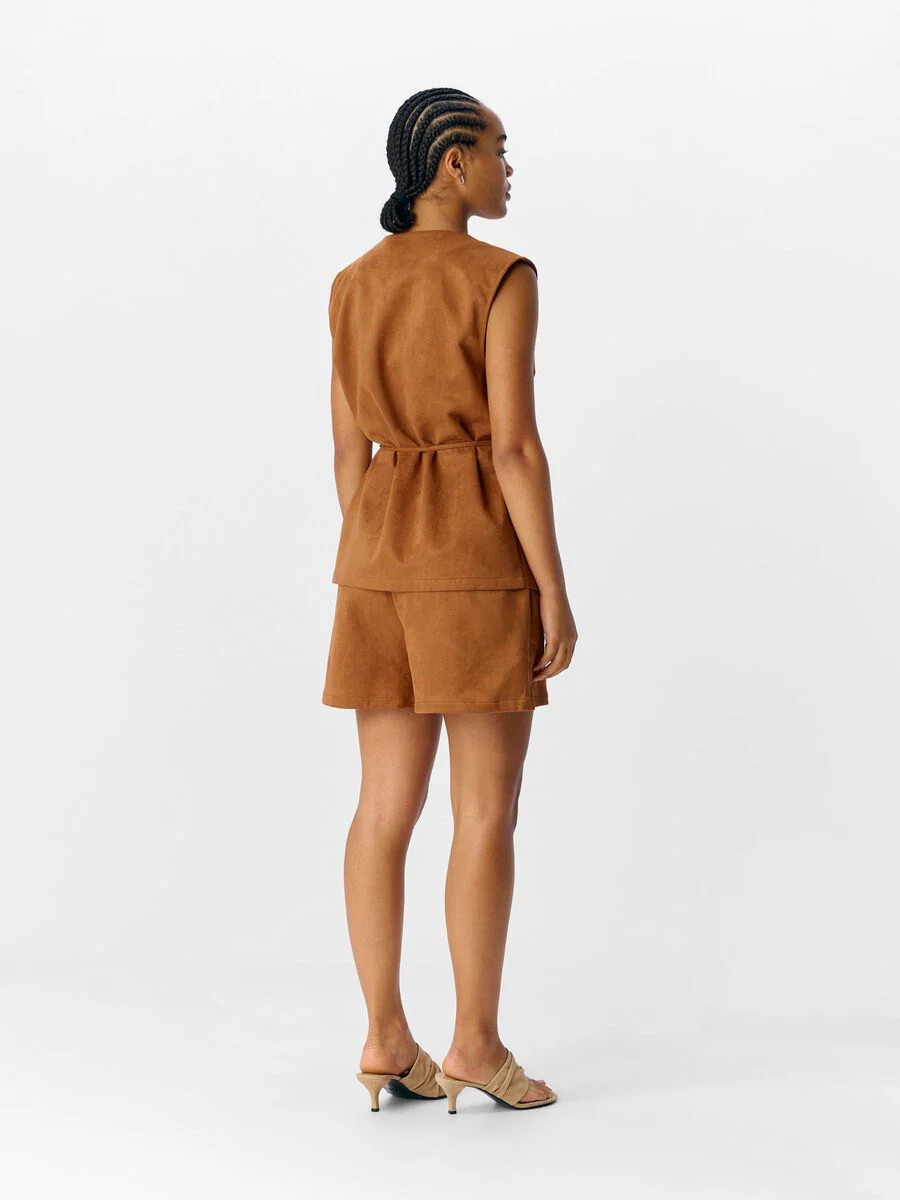 Sonia Faux Suede Waistcoat (Rawhide) - Image 3
