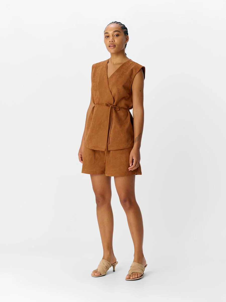 Sonia Faux Suede Waistcoat (Rawhide) - Image 4