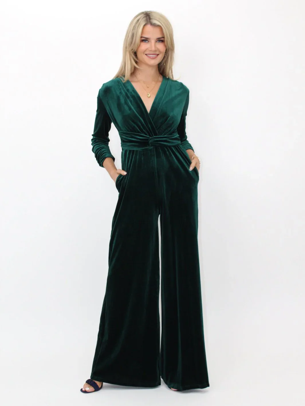 Sophia Velvet Jumpsuit (Green) - Image 3